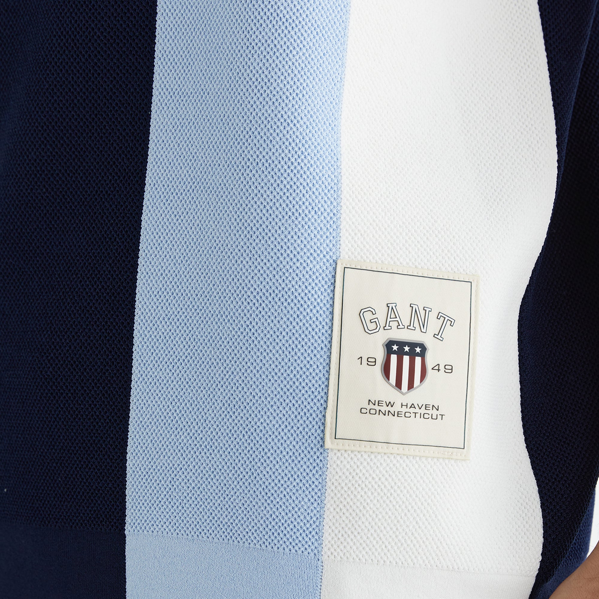 GANT Erkek Lacivert Regular Fit Renk Bloklu Triko