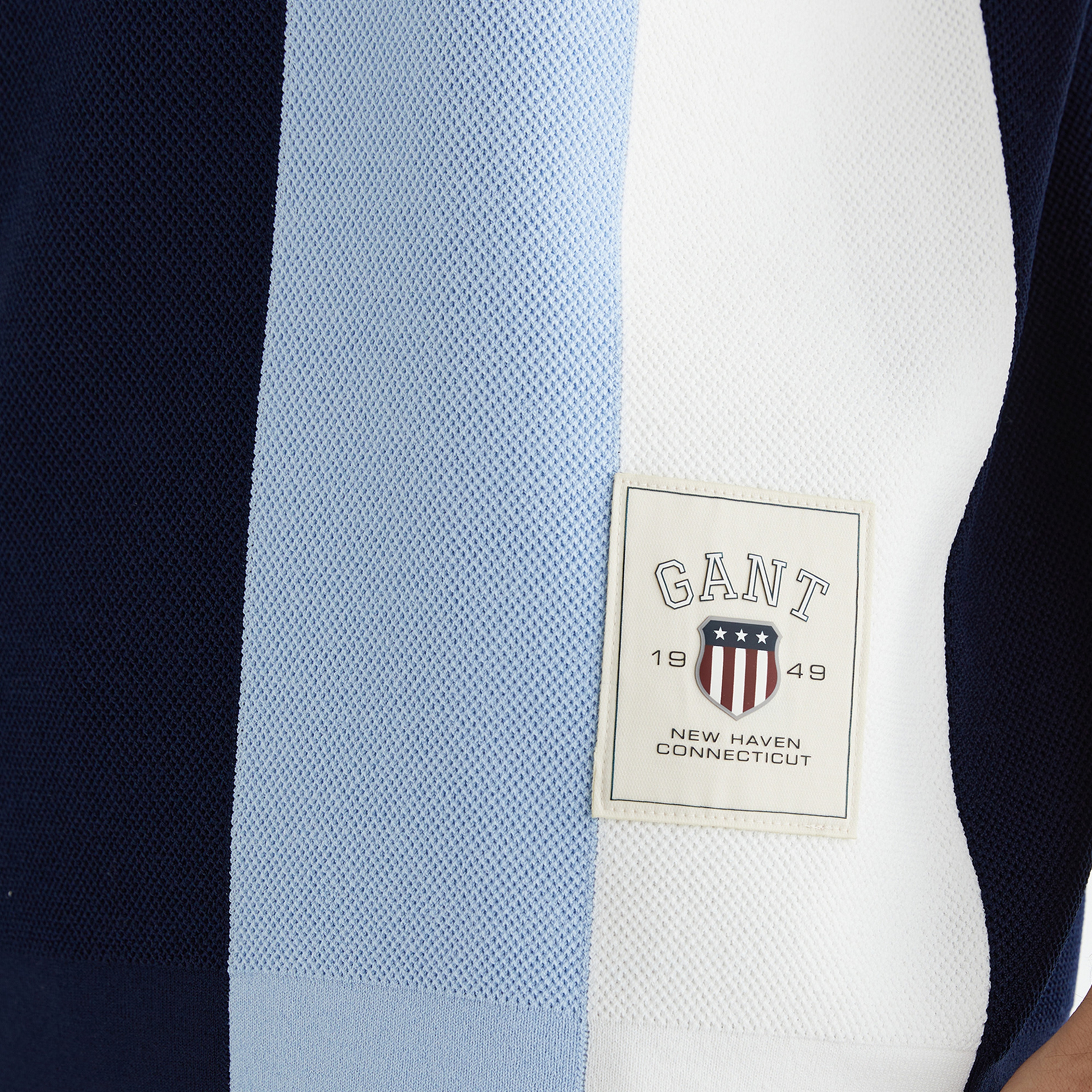 GANT Erkek Lacivert Regular Fit Renk Bloklu Triko