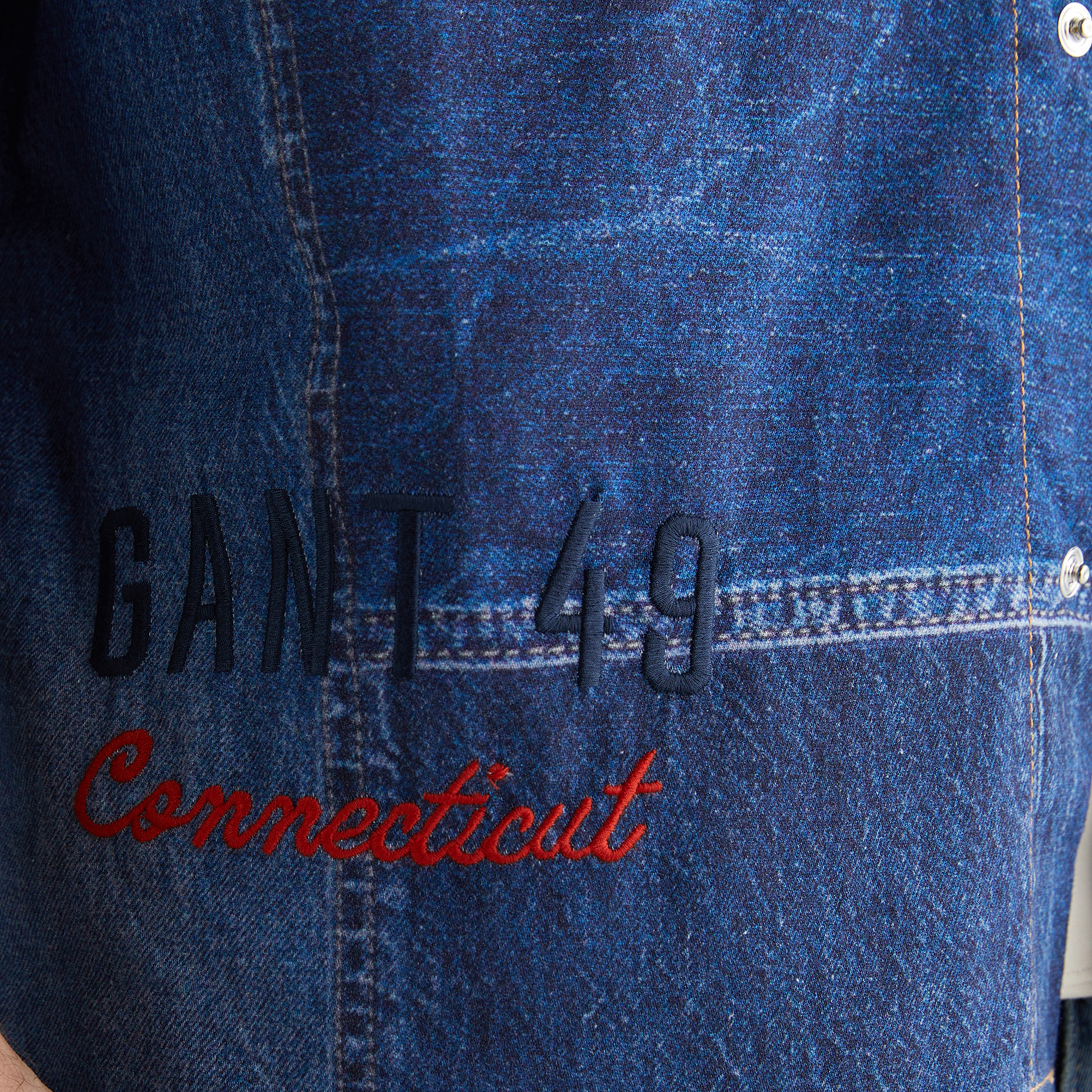 GANT Erkek Mavi Oversize Fit Gömlek Yaka Logolu Gömlek