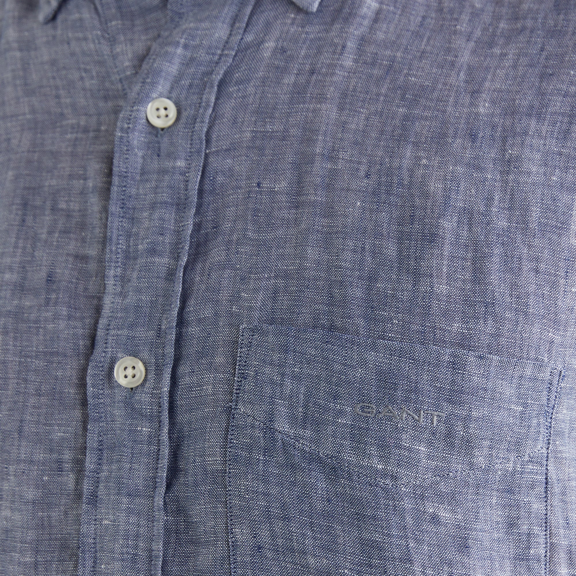 GANT Erkek Mavi Regular Fit Klasik Yaka Keten Gömlek