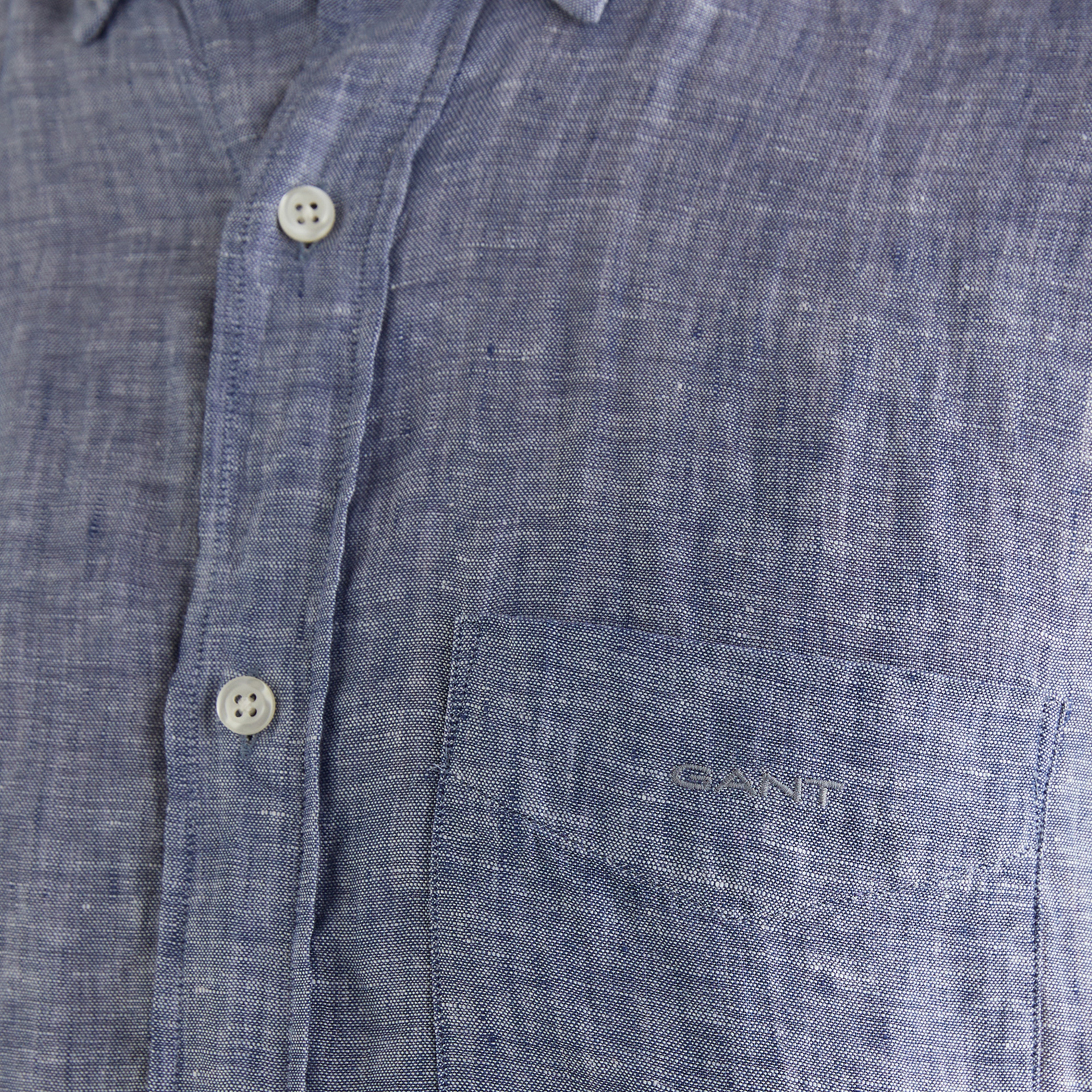 GANT Erkek Mavi Regular Fit Klasik Yaka Keten Gömlek