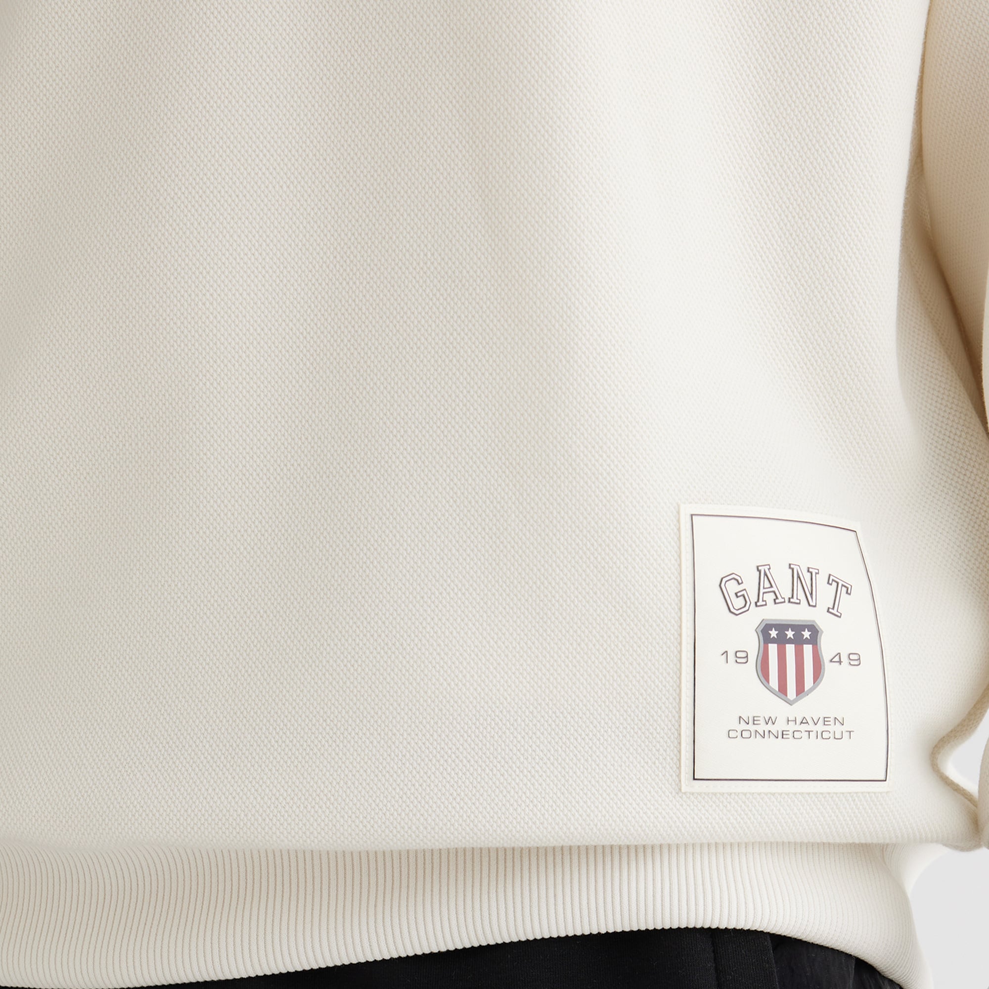 GANT Erkek Krem Relaxed Fit Kapüşonlu Sweatshirt