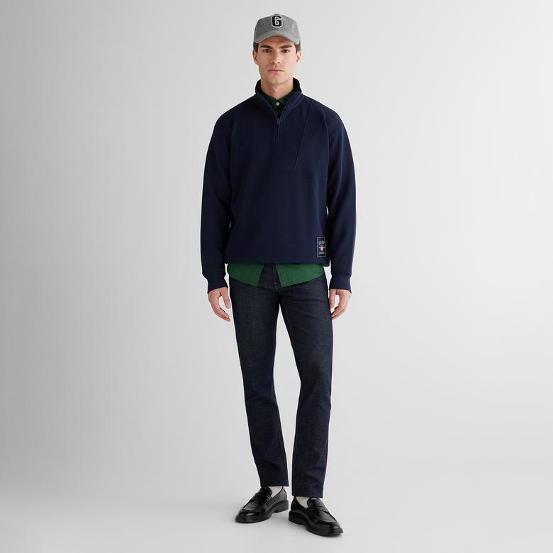 GANT Erkek Lacivert Relaxed Fit Kapüşonlu Sweatshirt