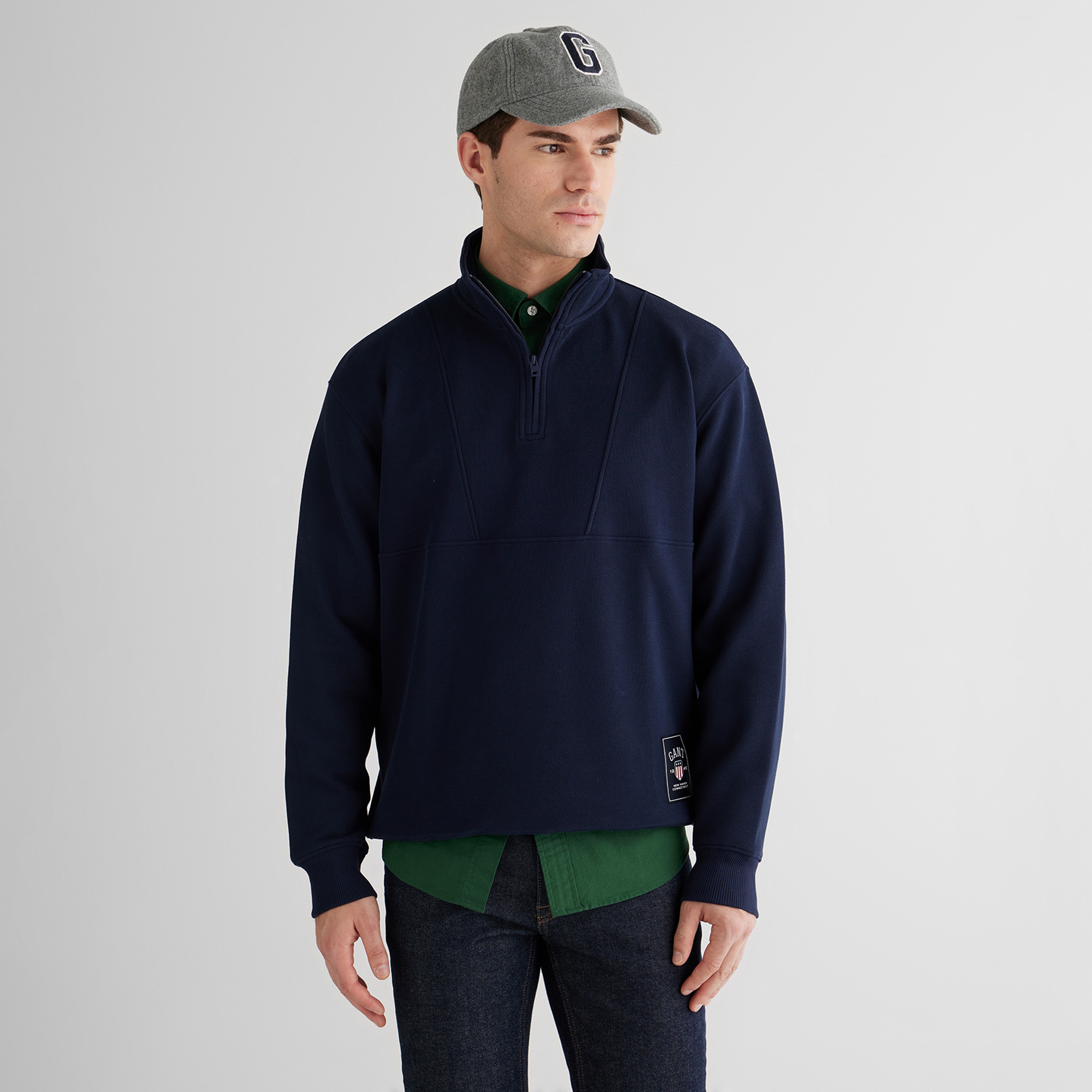 GANT Erkek Lacivert Relaxed Fit Sweatshirt