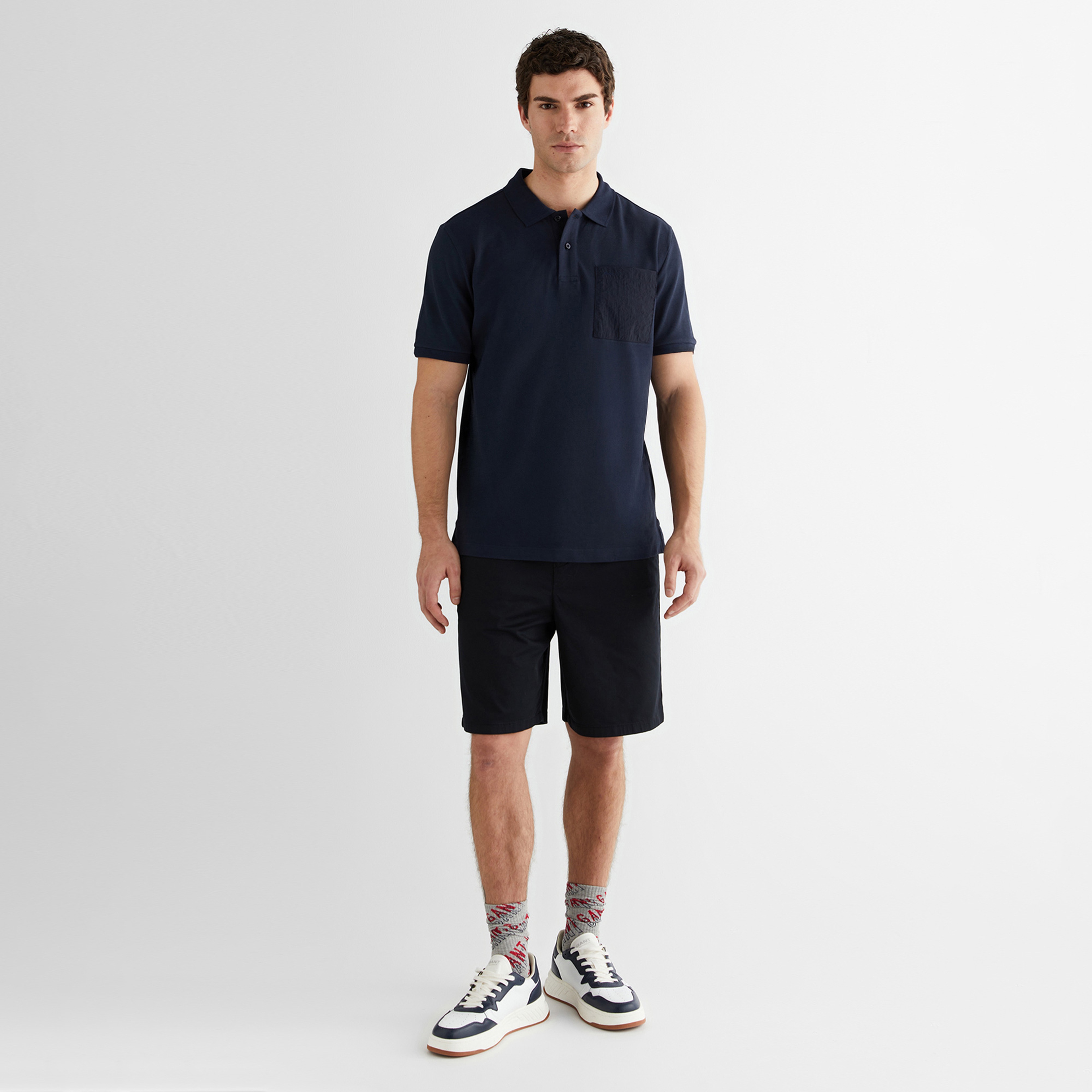 GANT Erkek Lacivert Kısa Kollu Polo