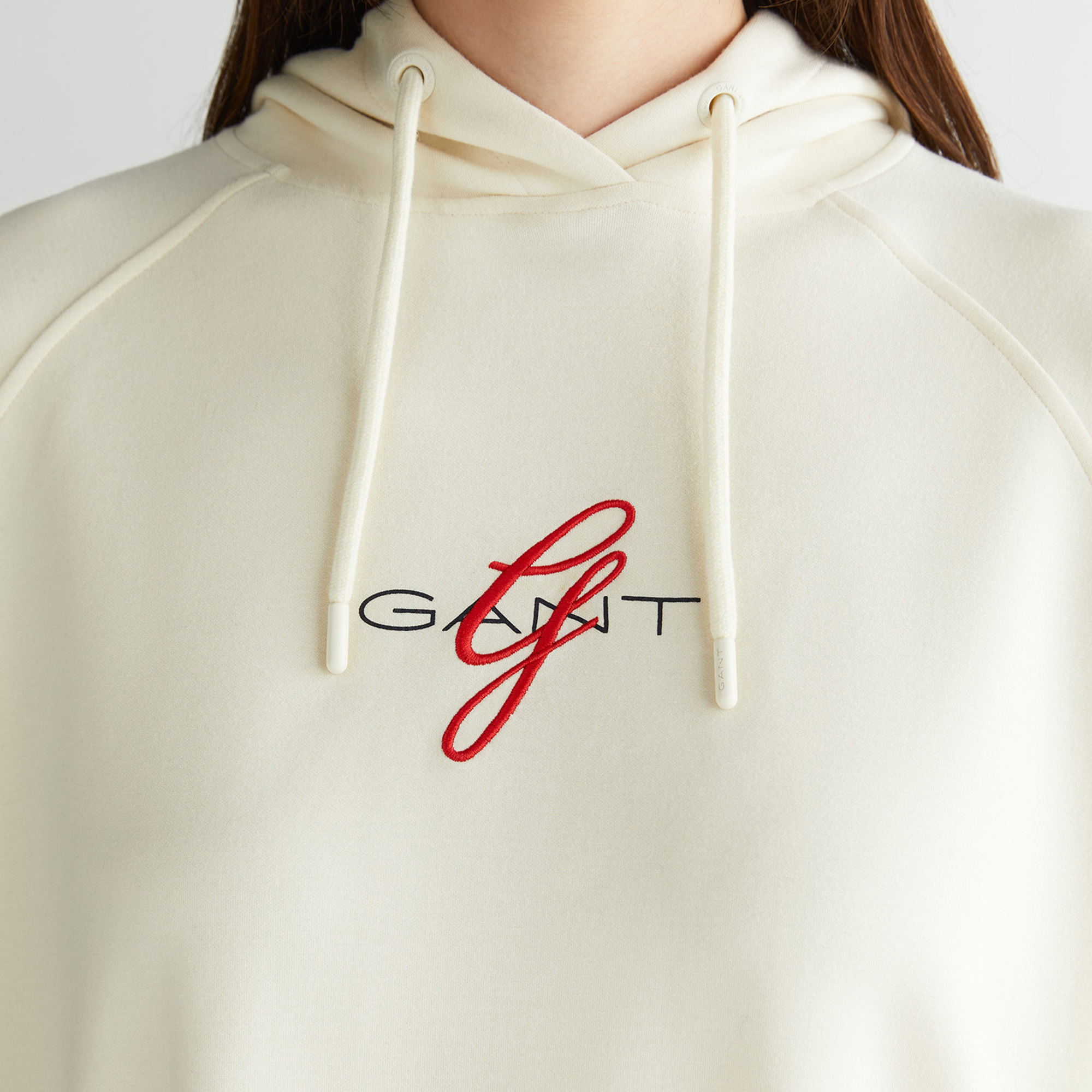 GANT Kadın Krem Bisiklet Yaka Logolu Sweatshirt