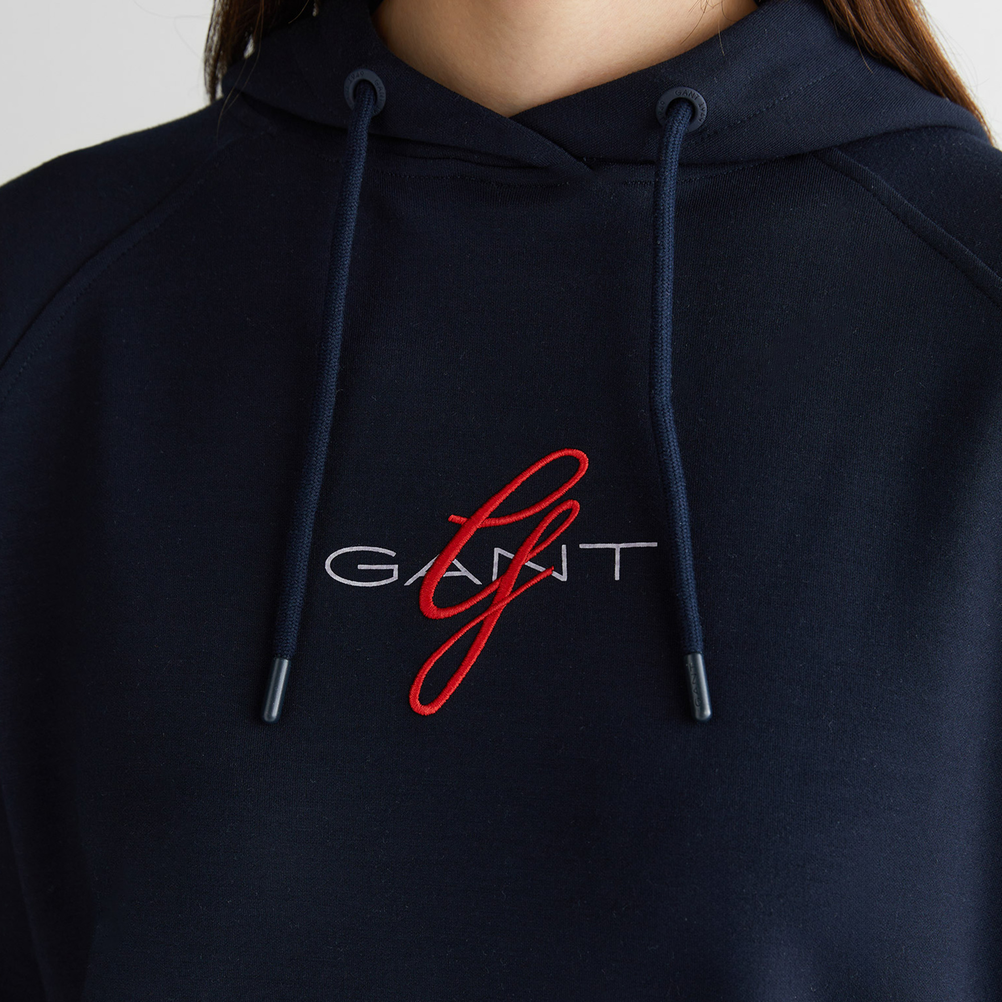 GANT Kadın Lacivert Bisiklet Yaka Logolu Sweatshirt