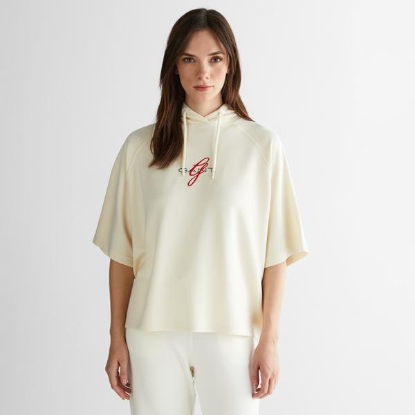 GANT Kadın Krem Bisiklet Yaka Logolu Sweatshirt