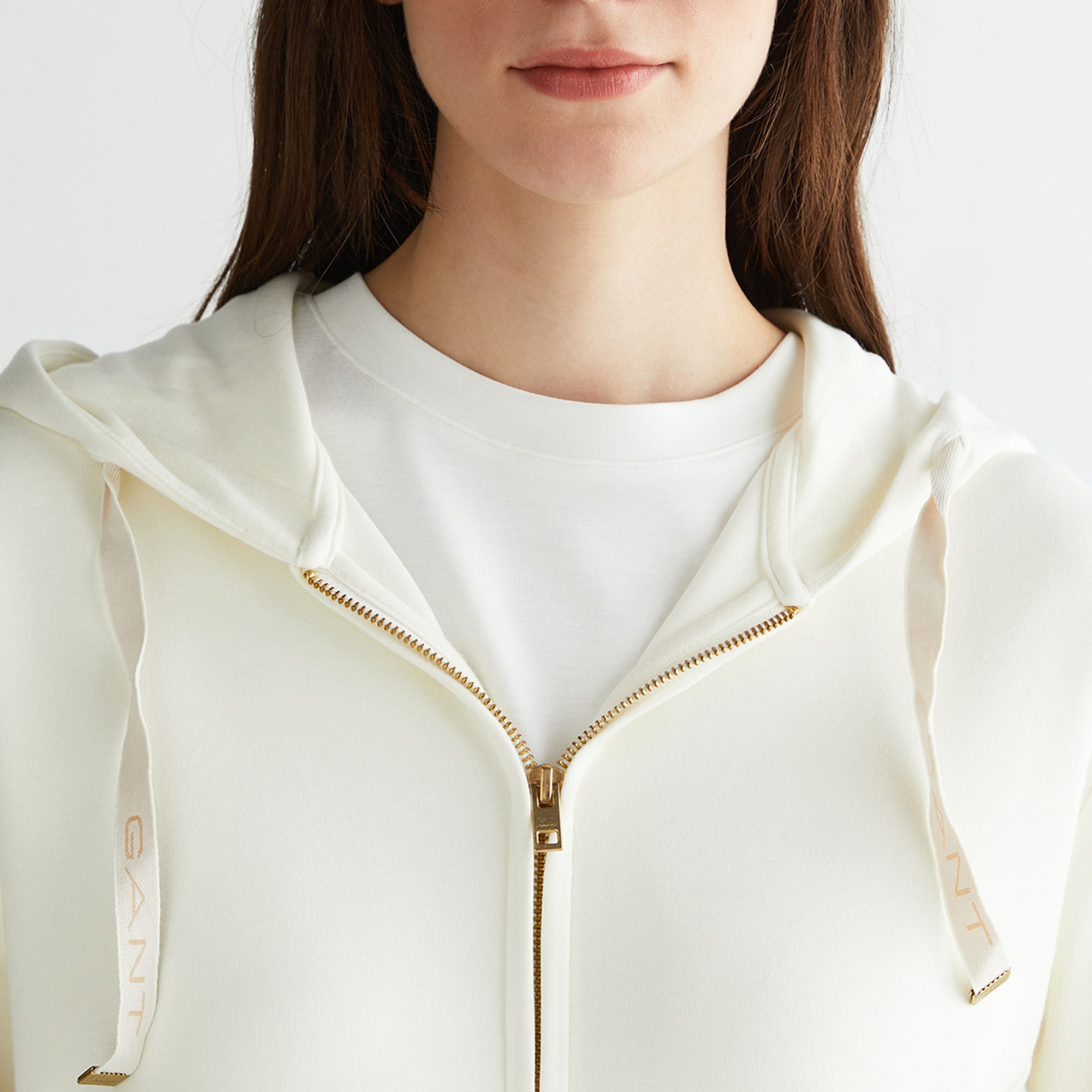 GANT Kadın Krem Kapüşonlu Sweatshirt