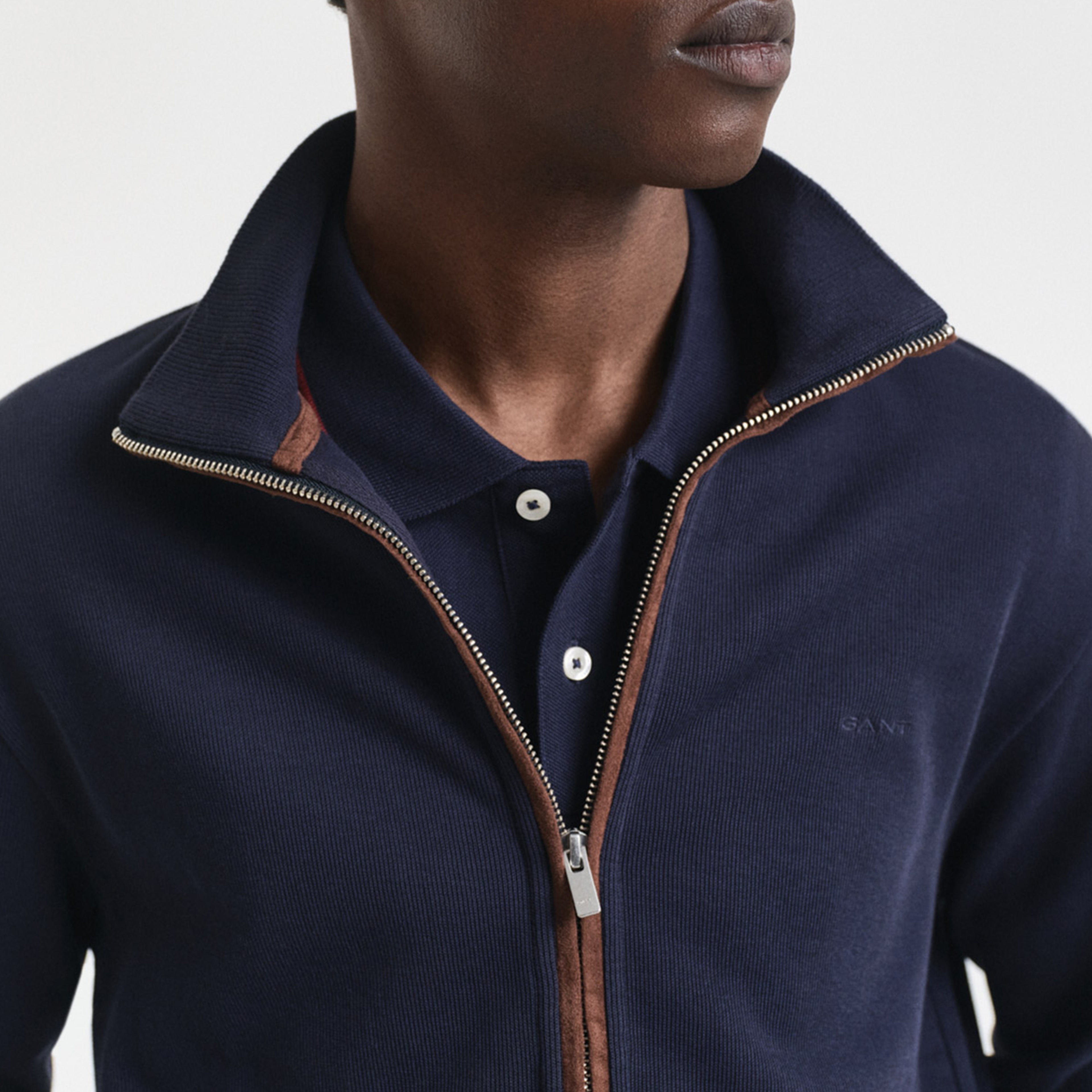 GANT Erkek Lacivert Regular Fit Fermuarlı Hırka