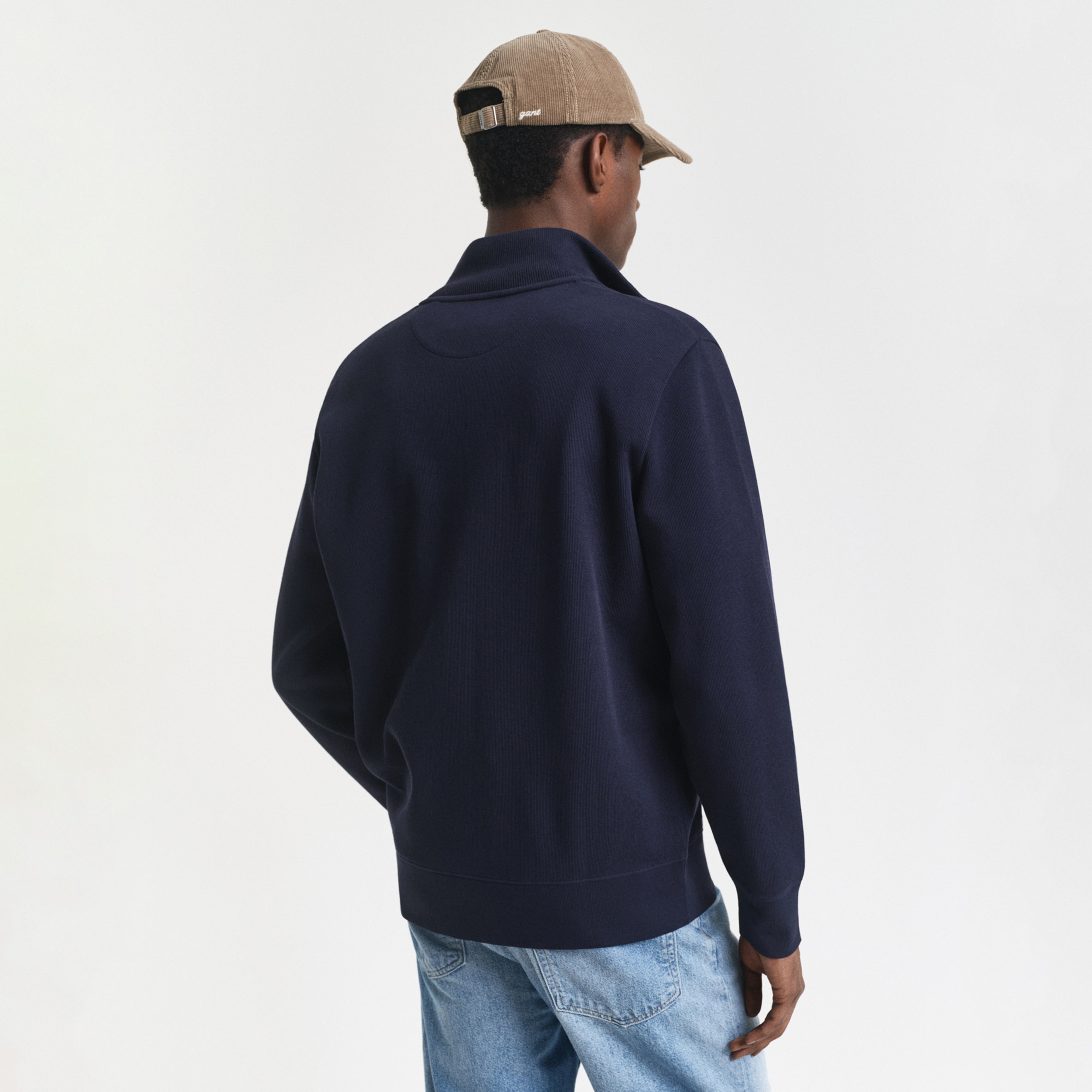 GANT Erkek Lacivert Regular Fit Fermuarlı Hırka