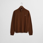 GANT Erkek Kahverengi Regular Fit Yarım Fermuarlı Yün Kazak