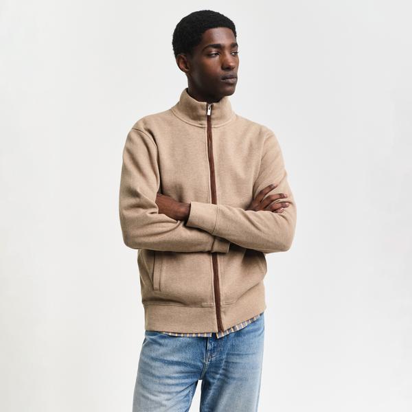 GANT Erkek Bej Regular Fit Fermuarlı Hırka