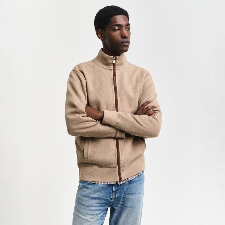 GANT Erkek Bej Regular Fit Fermuarlı Hırka