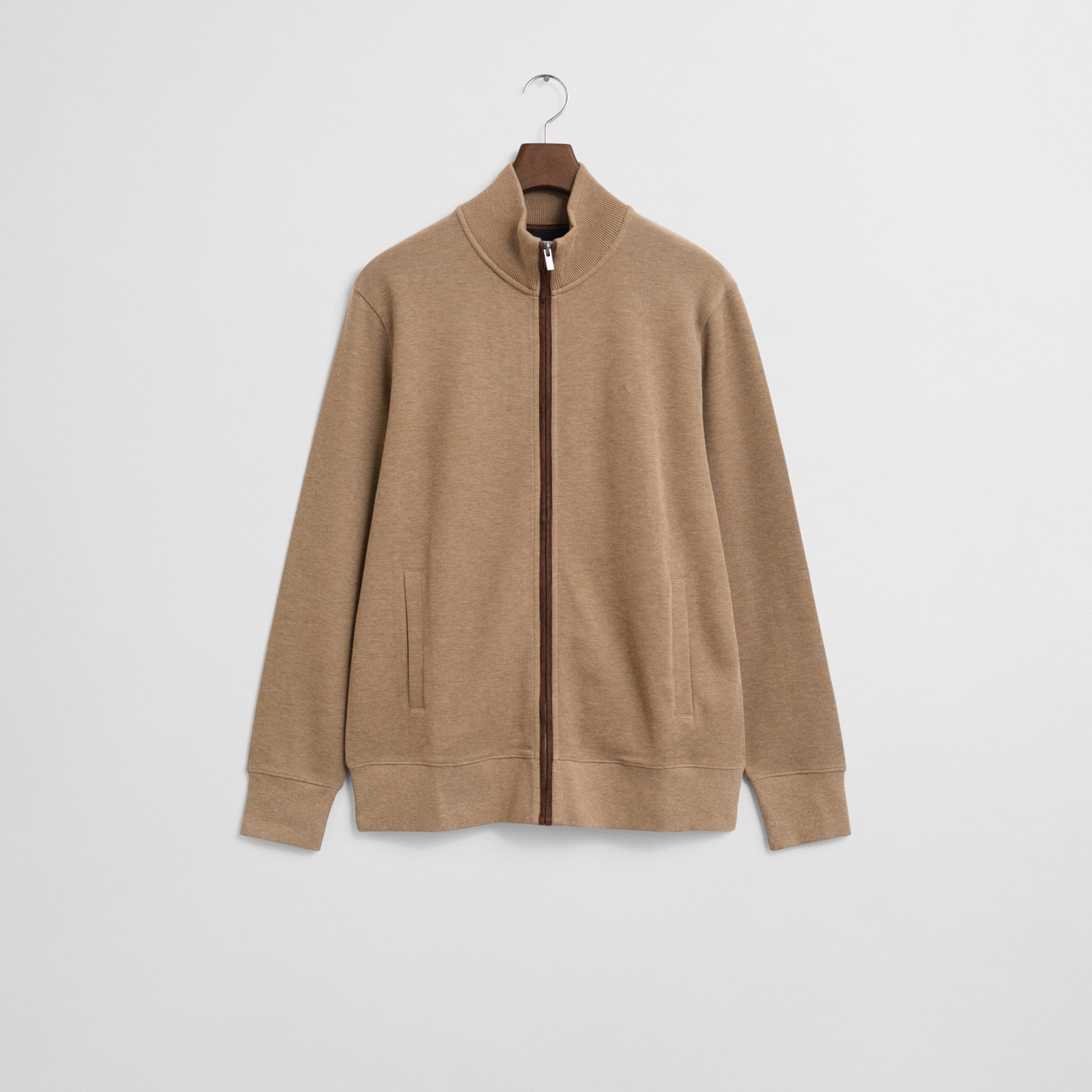 GANT Erkek Bej Regular Fit Fermuarlı Hırka