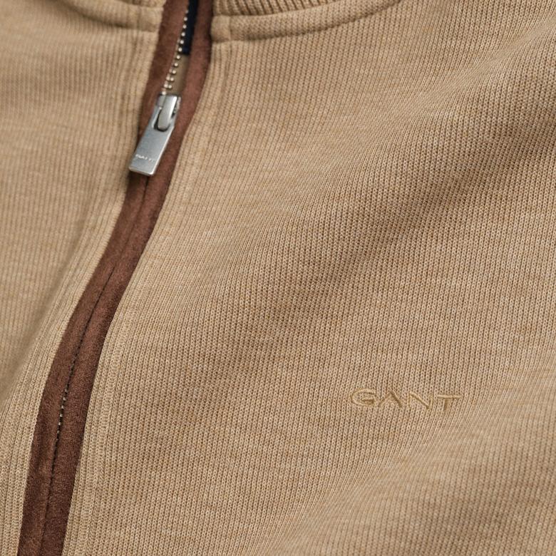 GANT Erkek Bej Regular Fit Fermuarlı Hırka