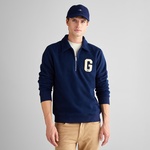 GANT Erkek Lacivert Regular Fit Yarım Fermuarlı Logolu Sweatshirt