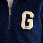 GANT Erkek Lacivert Regular Fit Yarım Fermuarlı Logolu Sweatshirt