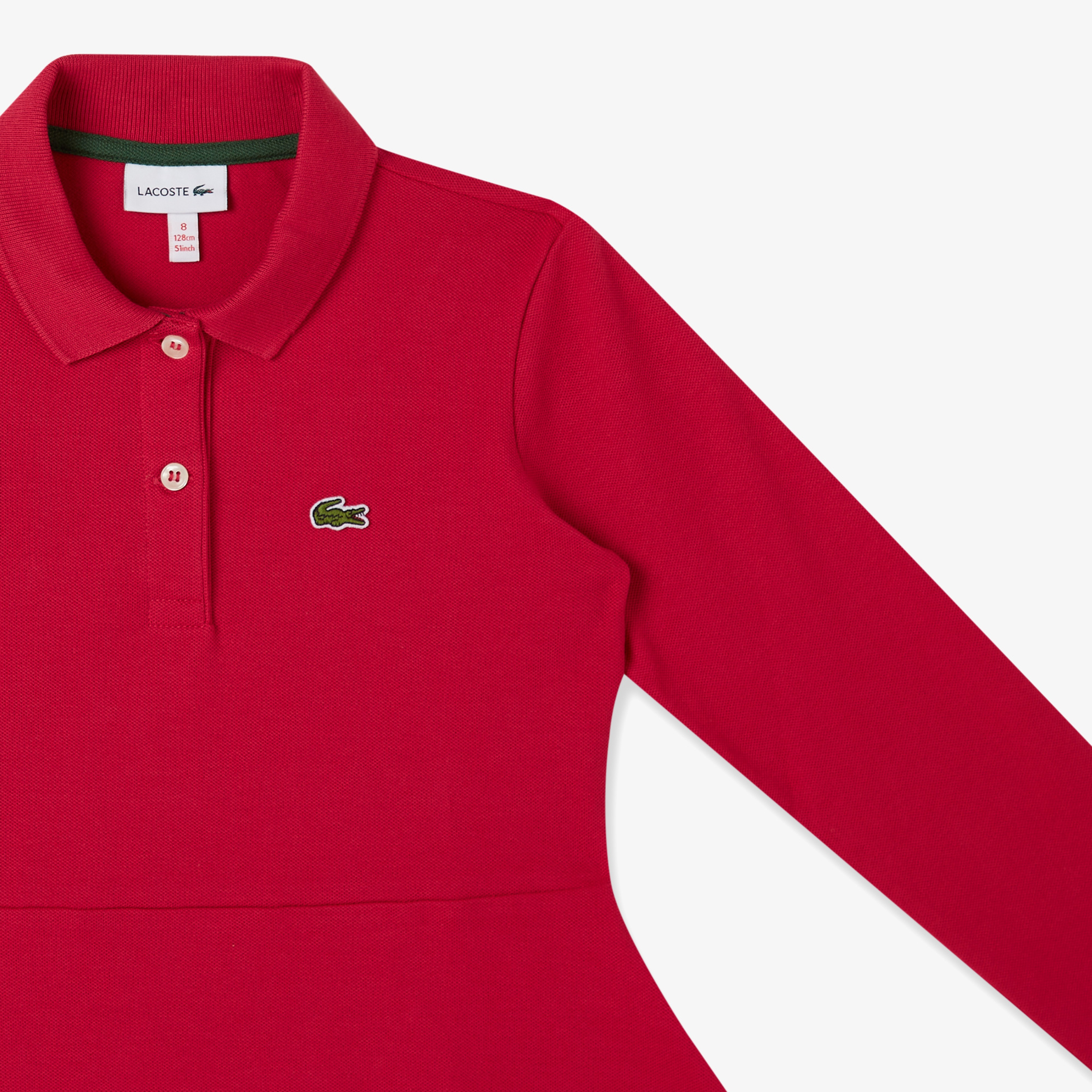 Lacoste Çocuk Uzun Kollu Polo Yaka Koyu Pembe Elbise