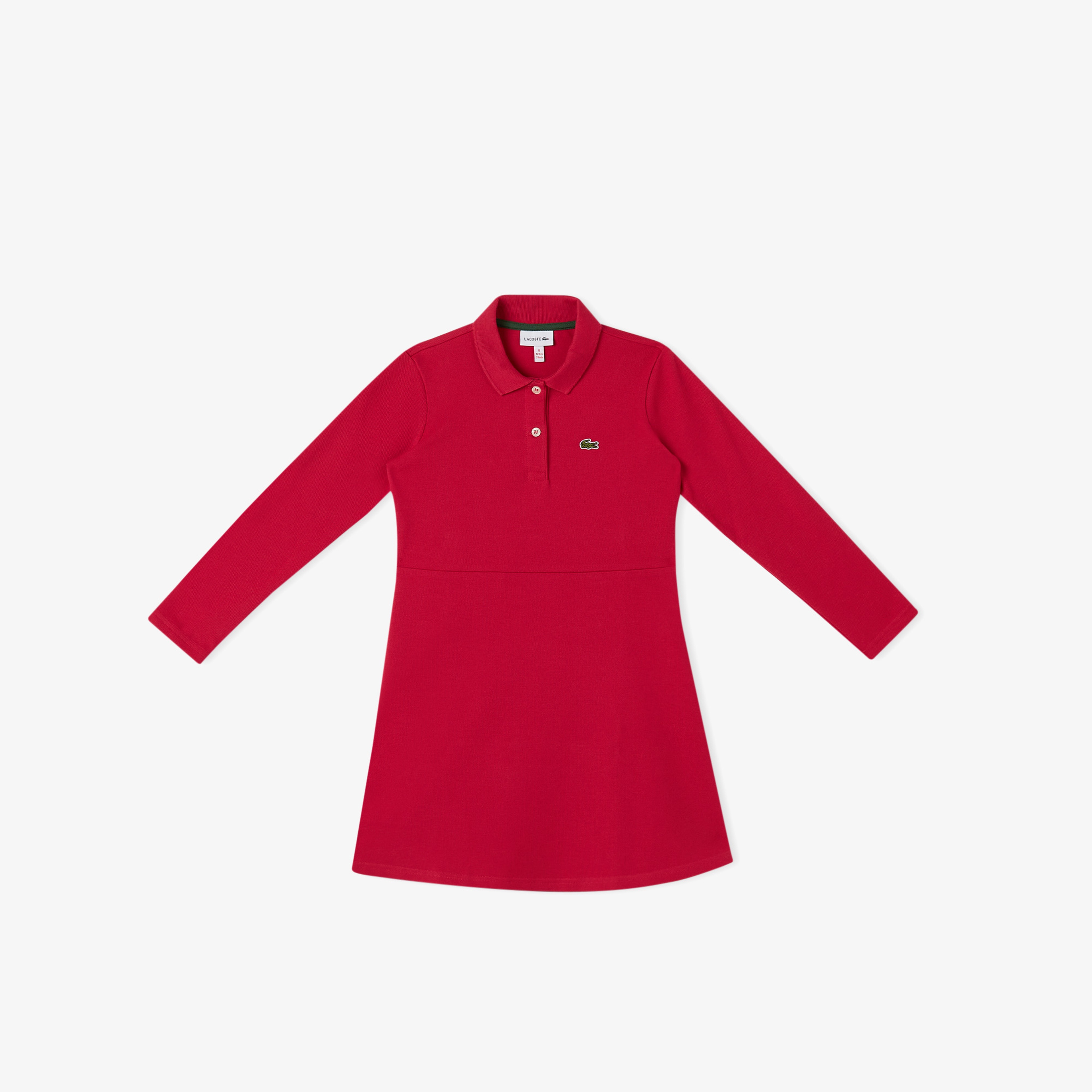 Lacoste Çocuk Uzun Kollu Polo Yaka Koyu Pembe Elbise