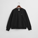 GANT Kadın Siyah Relaxed Fit Bisiklet Yaka Sweatshirt