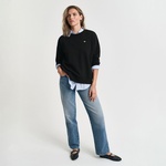 GANT Kadın Siyah Relaxed Fit Bisiklet Yaka Sweatshirt