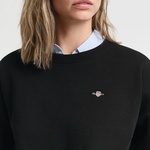 GANT Kadın Siyah Relaxed Fit Bisiklet Yaka Sweatshirt