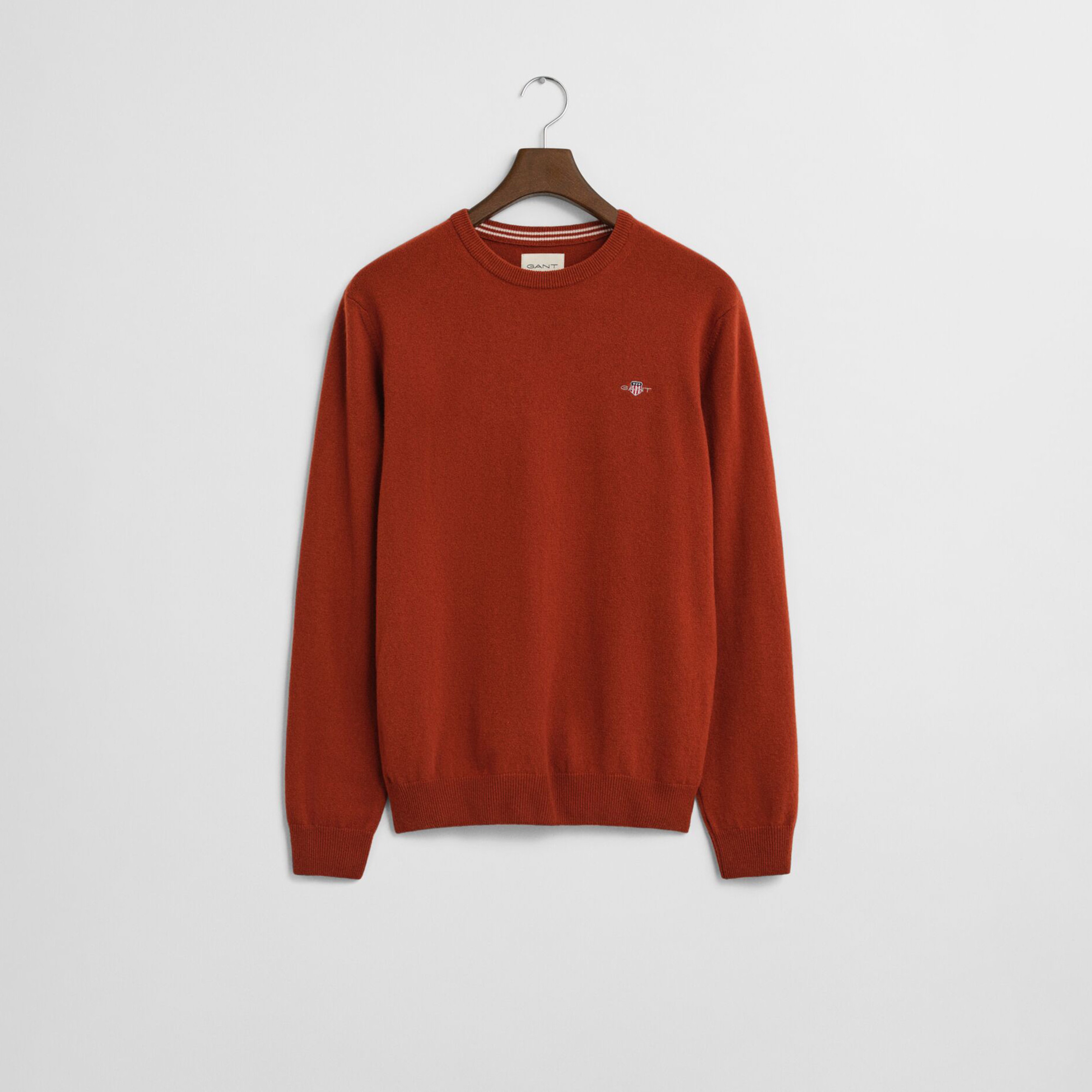 GANT Erkek Kırmızı Regular Fit Bisiklet Yaka Yün Kazak