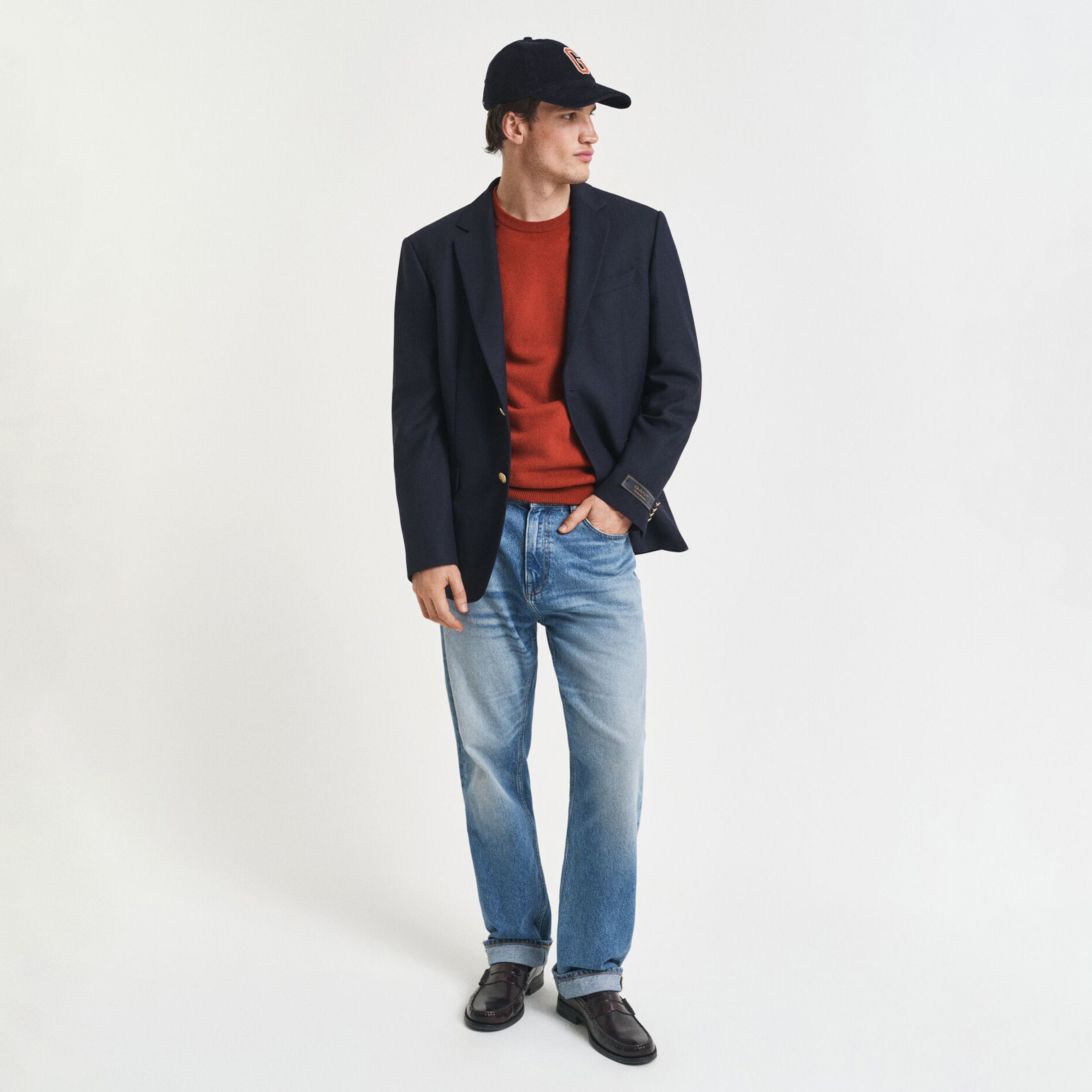 GANT Erkek Kırmızı Regular Fit Bisiklet Yaka Yün Kazak