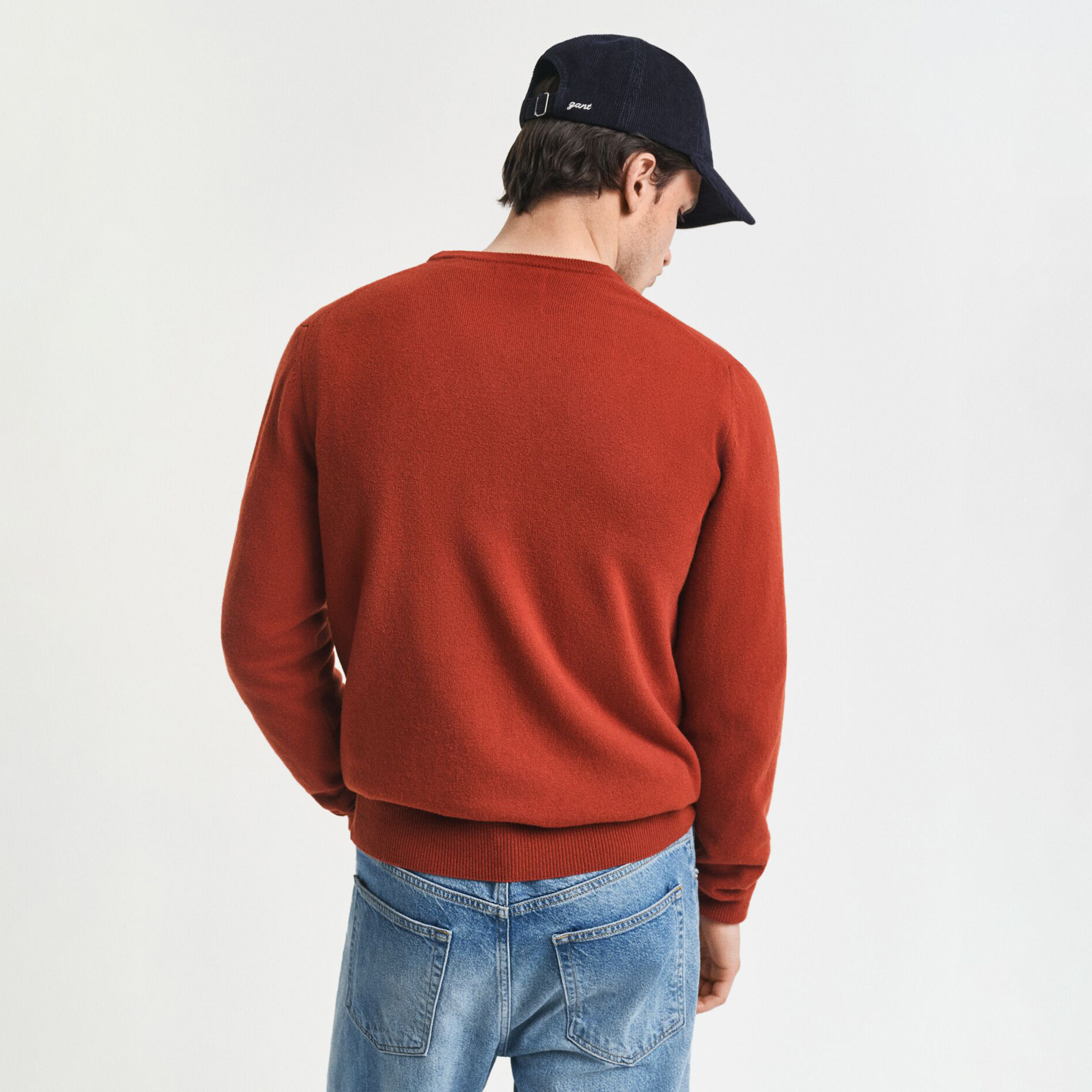 GANT Erkek Kırmızı Regular Fit Bisiklet Yaka Yün Kazak