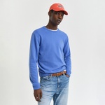 GANT Erkek Mavi Regular Fit Bisiklet Yaka Yün Kazak