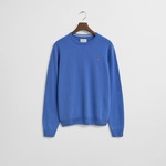 GANT Erkek Mavi Regular Fit Bisiklet Yaka Yün Kazak