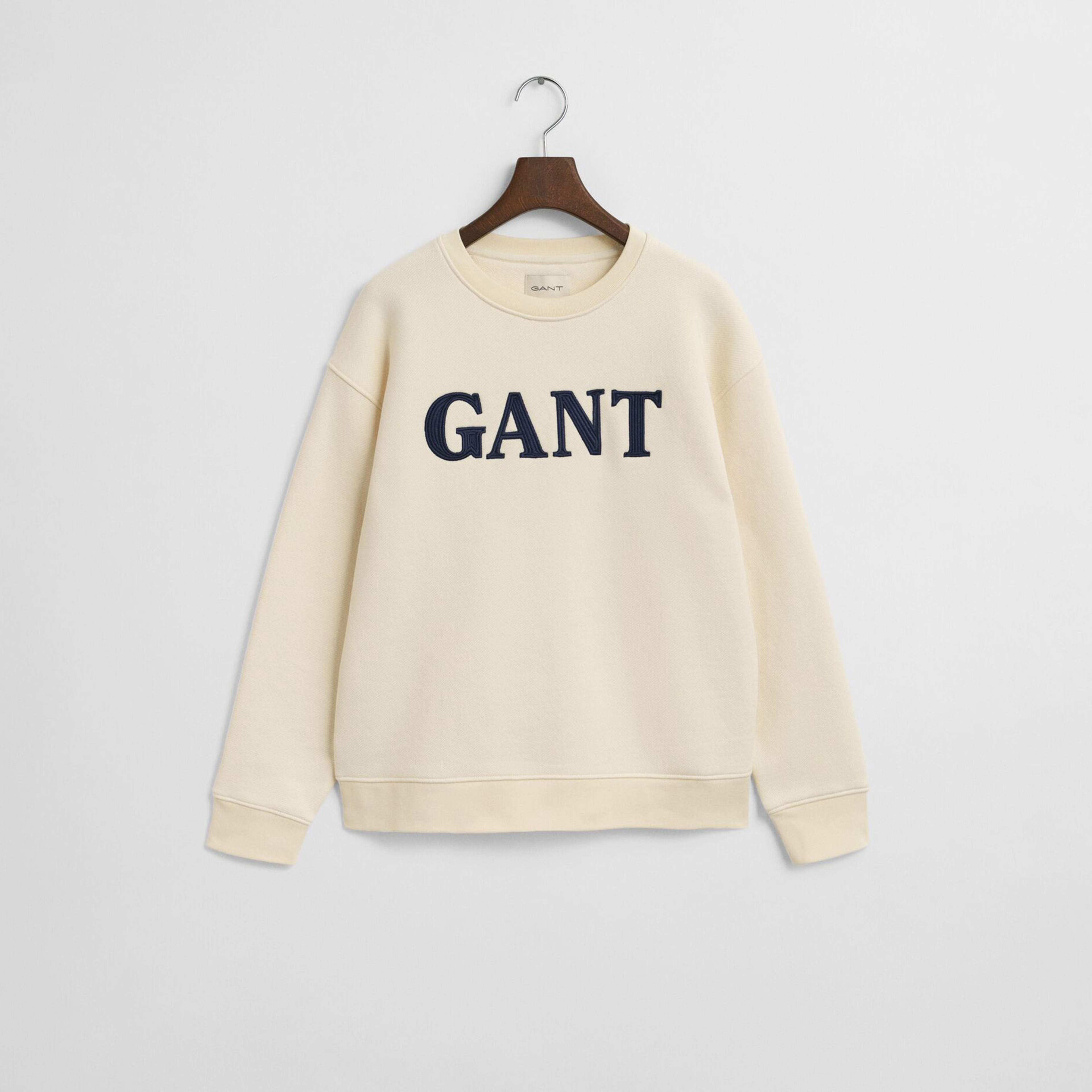 GANT Kadın Krem Relaxed Fit Bisiklet Yaka Sweatshirt