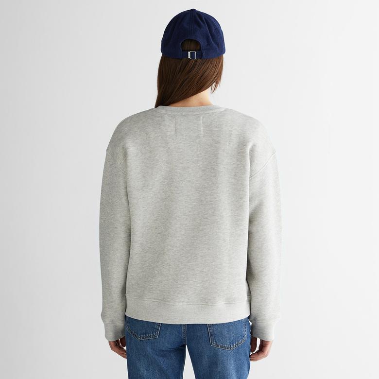 GANT Kadın Gri Relaxed Fit Bisiklet Yaka Sweatshirt