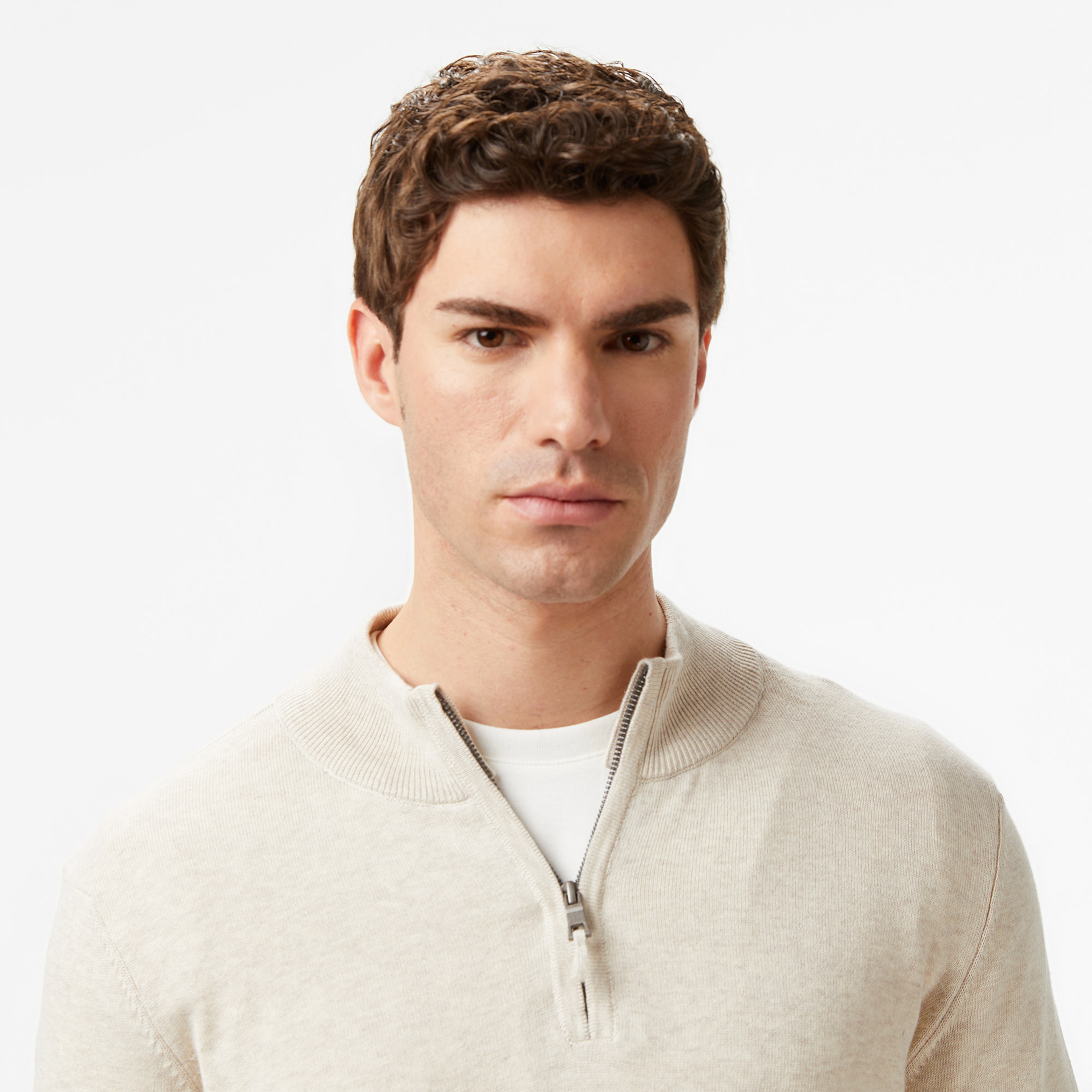 Nautica Erkek Krem Classic Fit Kazak