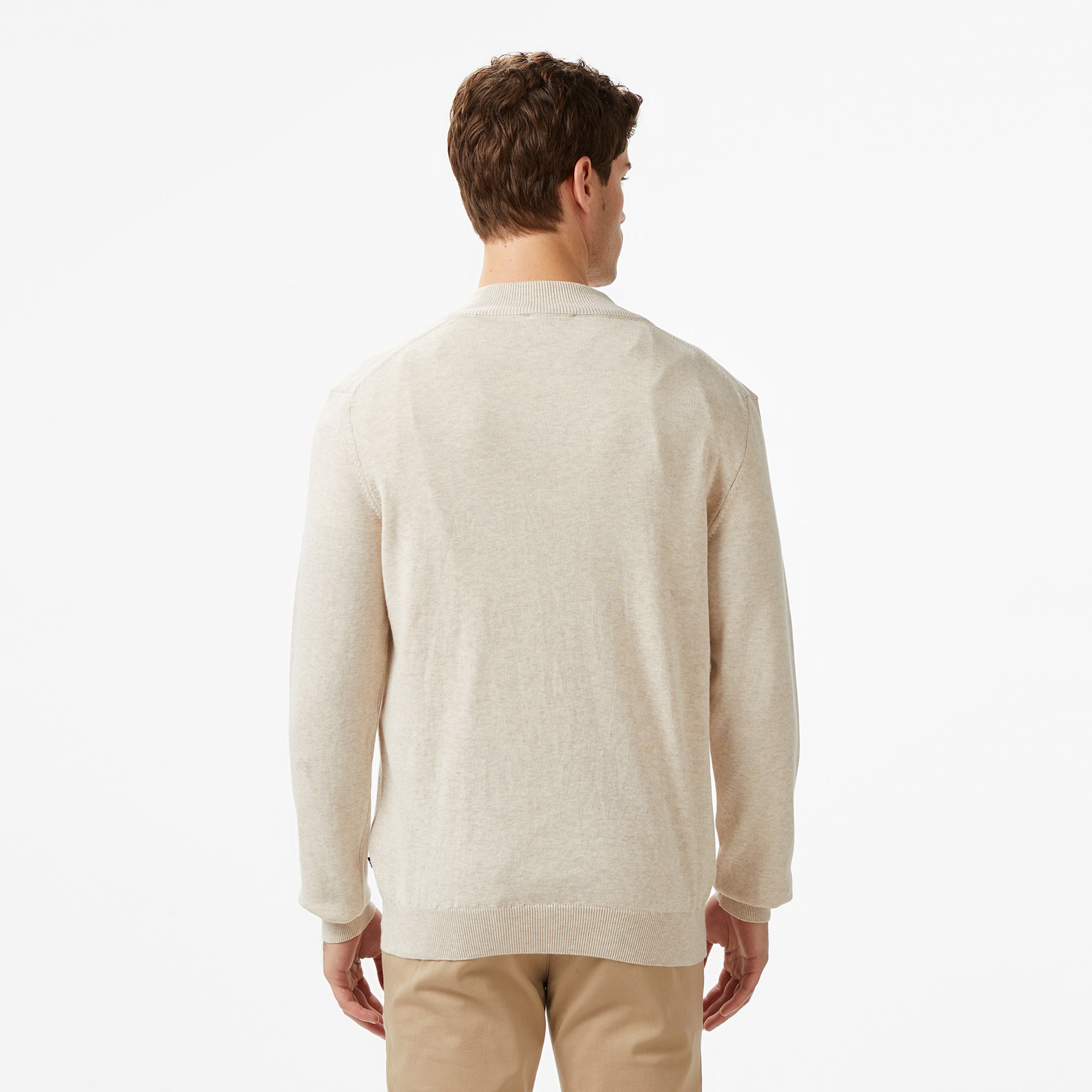 Nautica Erkek Krem Classic Fit Kazak