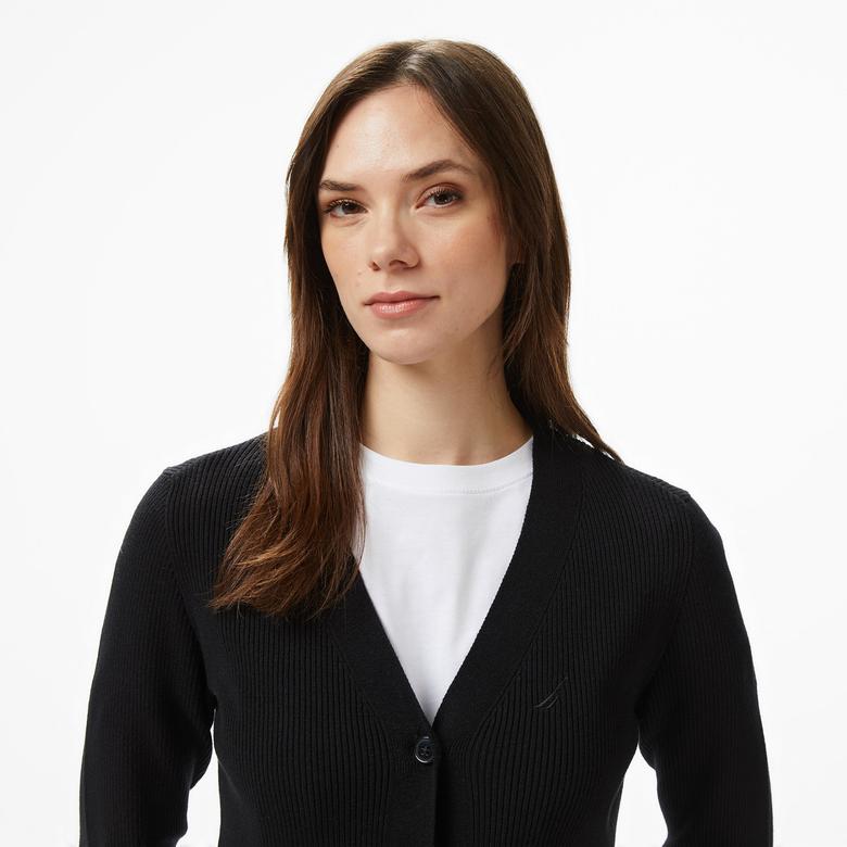 Nautica Kadın Siyah Regular Fit Hırka