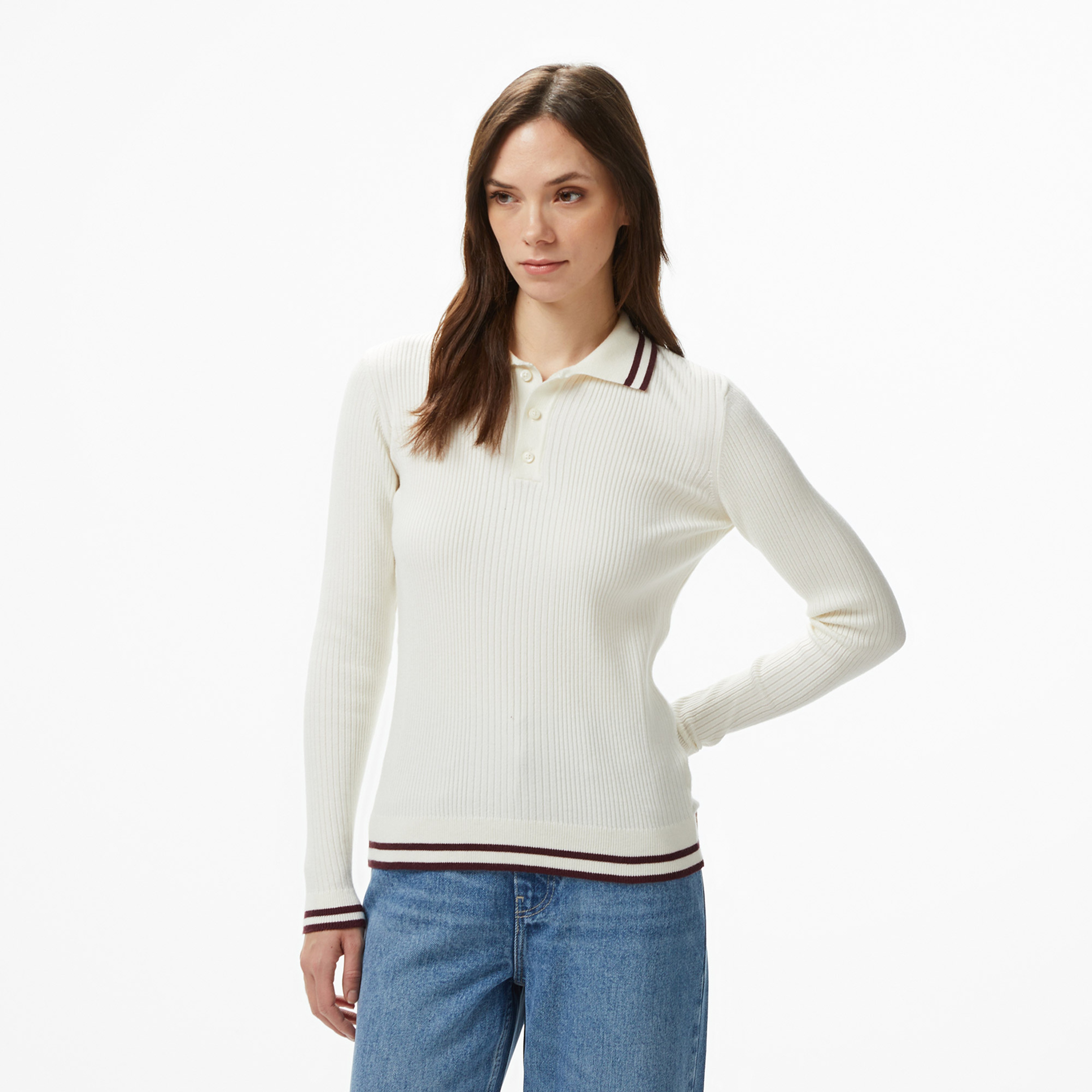 Nautica Kadın Kahverengi Regular Fit Kazak