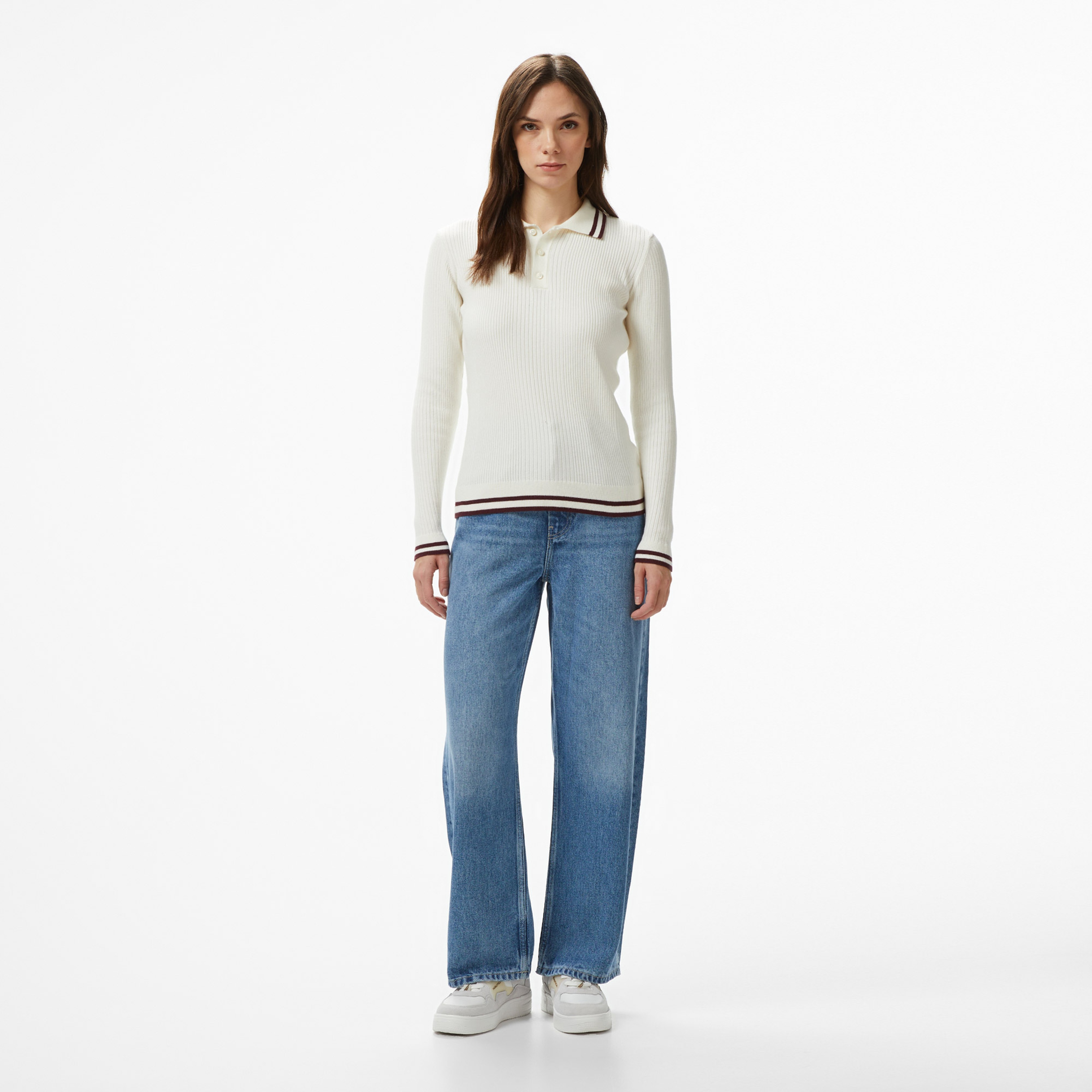 Nautica Kadın Kahverengi Regular Fit Kazak