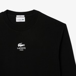 Lacoste Print Fleece Erkek Siyah Sweatshirt