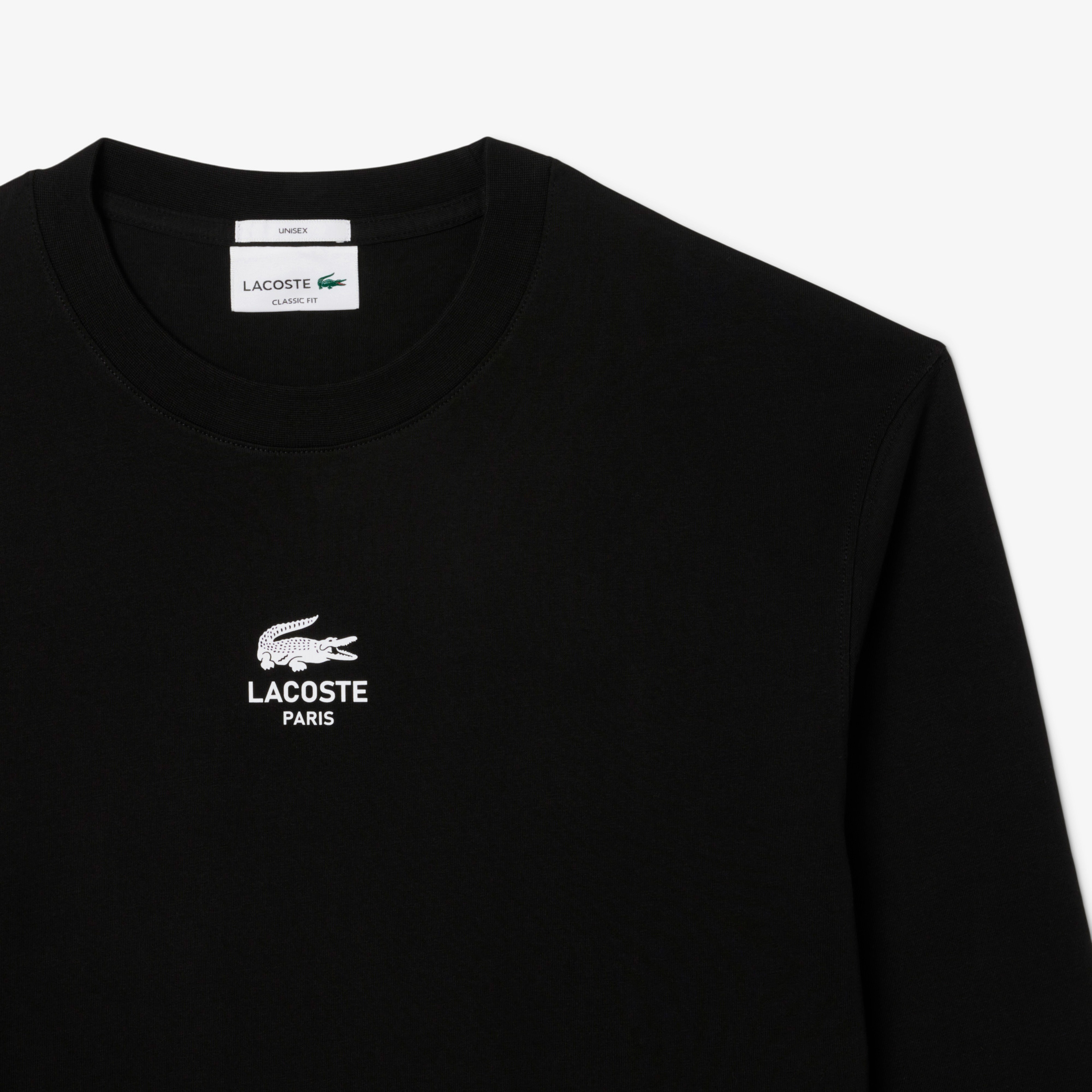 Lacoste Print Fleece Erkek Siyah Sweatshirt