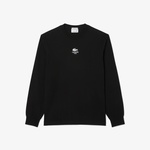 Lacoste Print Fleece Erkek Siyah Sweatshirt