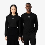 Lacoste Print Fleece Erkek Siyah Sweatshirt