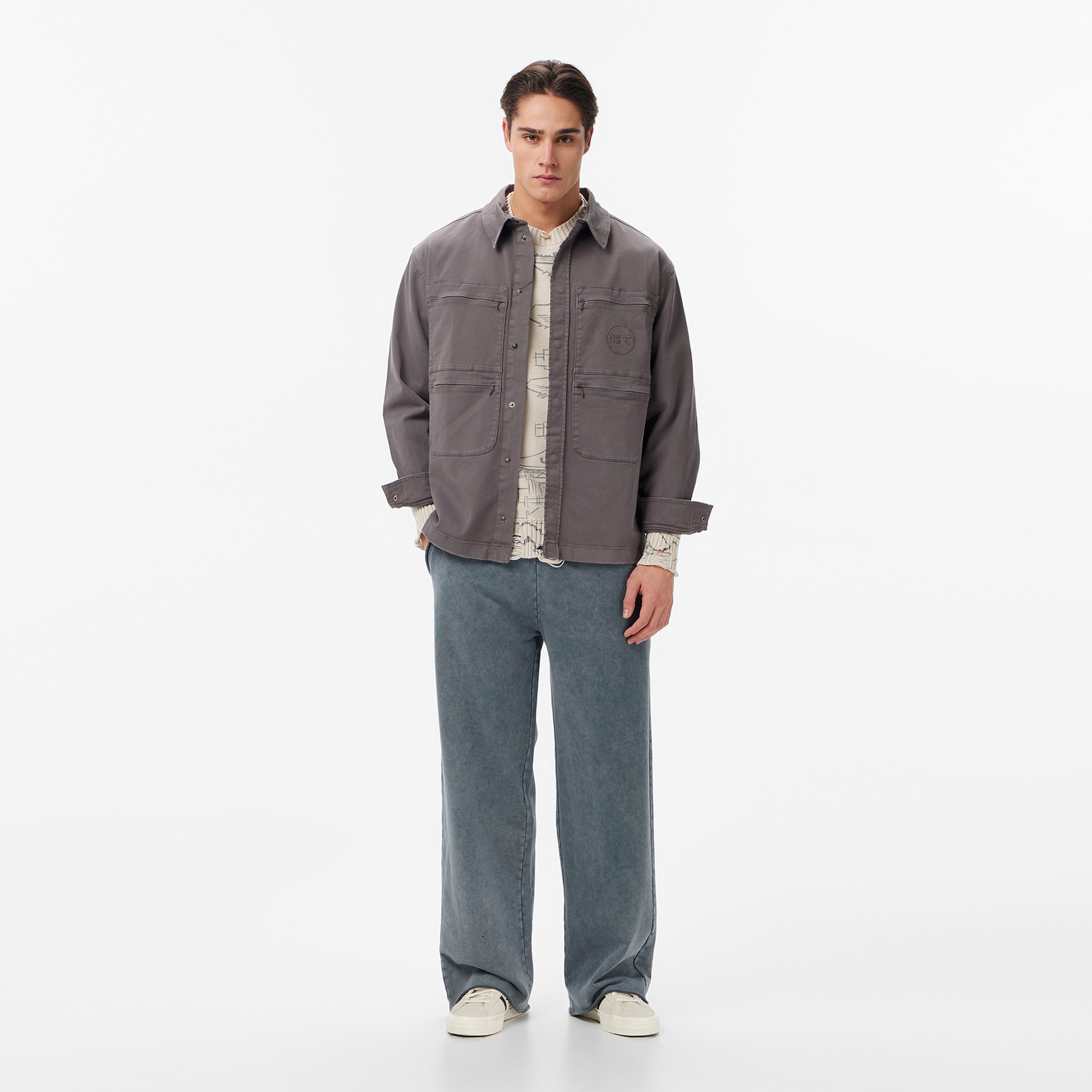 UNITED4 Essentials Erkek Gri Gömlek