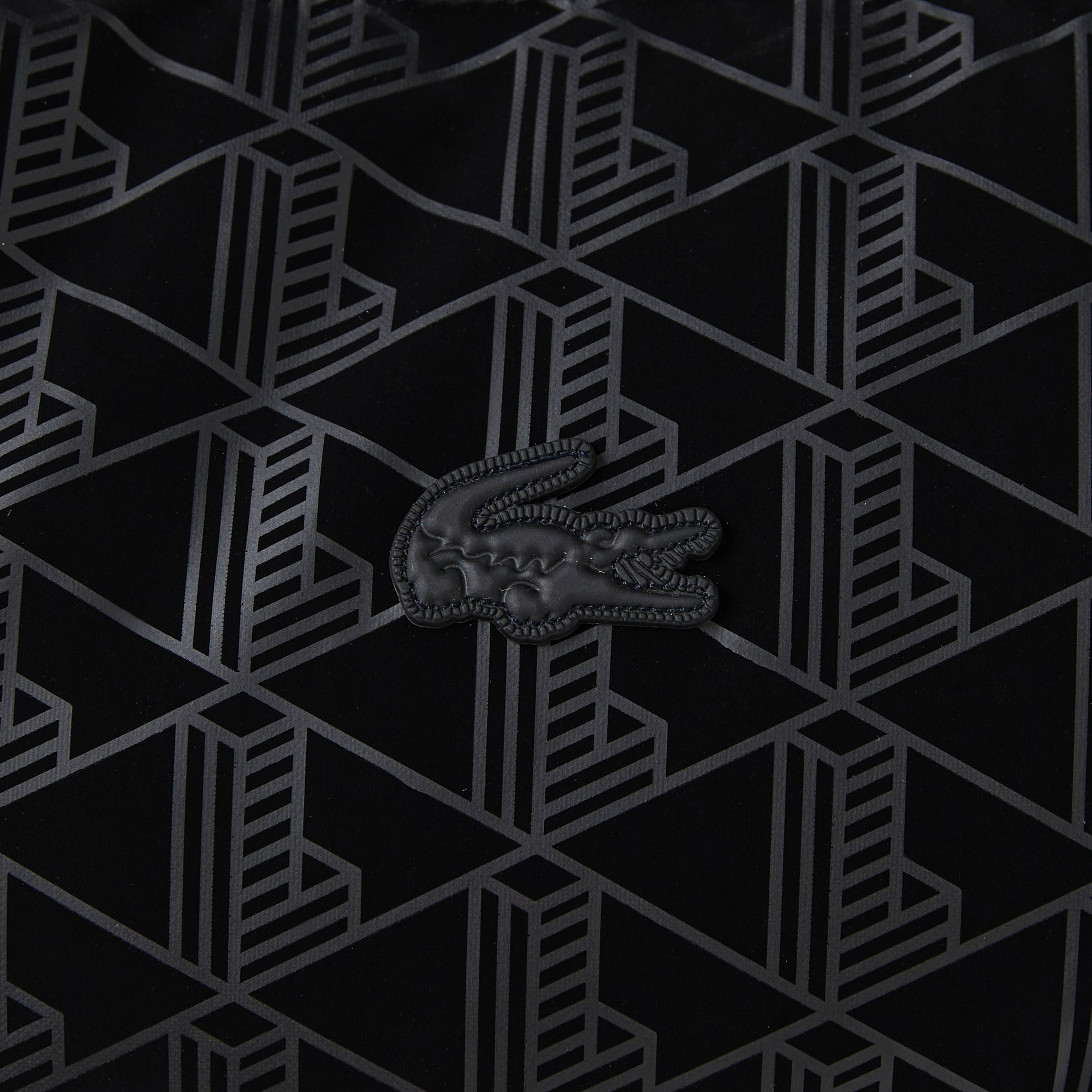 Lacoste Kadın Kapüşonlu Monogram Siyah Mont