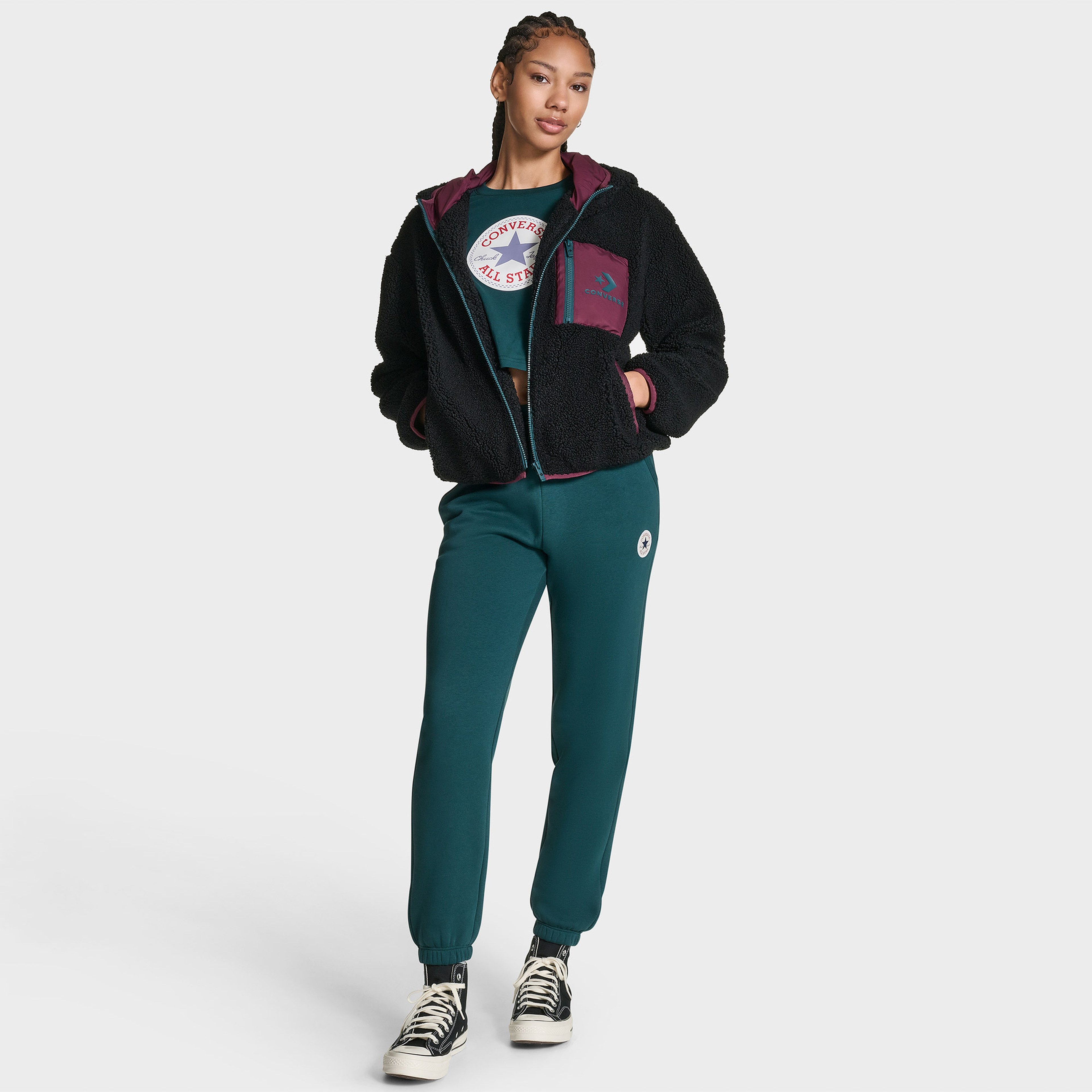 Converse Sherpa Kadın Siyah Ceket