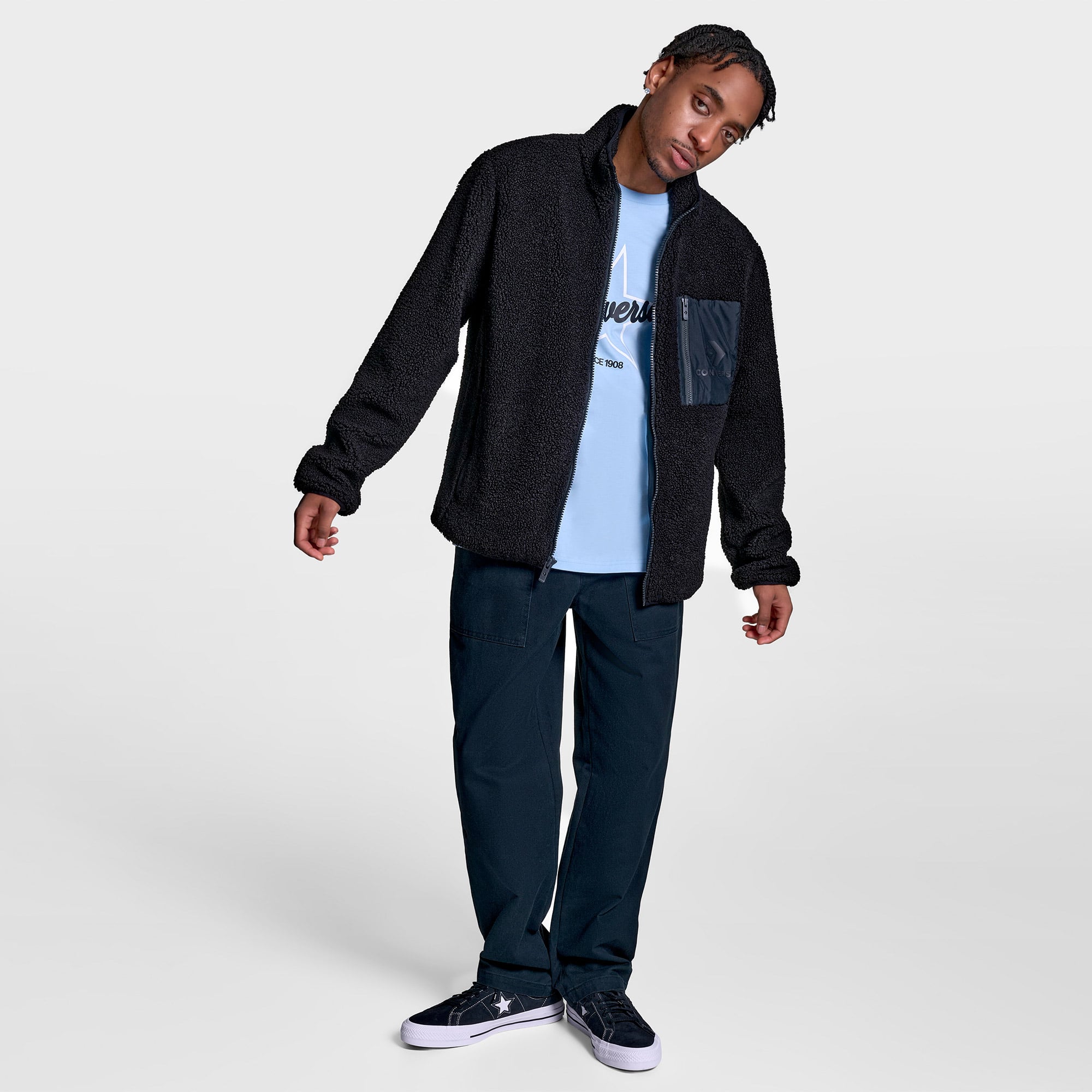 Converse Contrast Sherpa Erkek Siyah Ceket