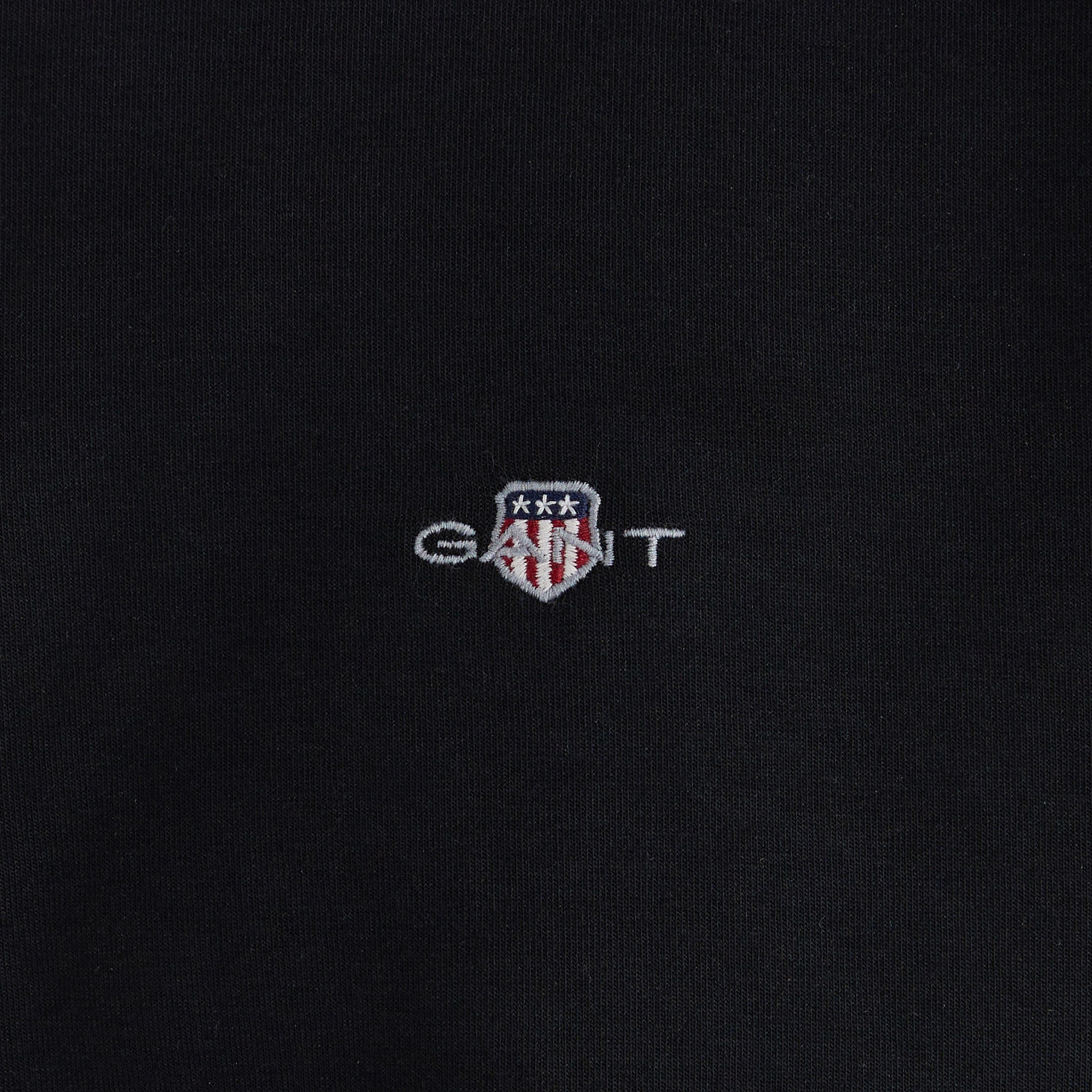 GANT Erkek Siyah Relaxed Fit Yarım Fermuarlı Sweatshirt