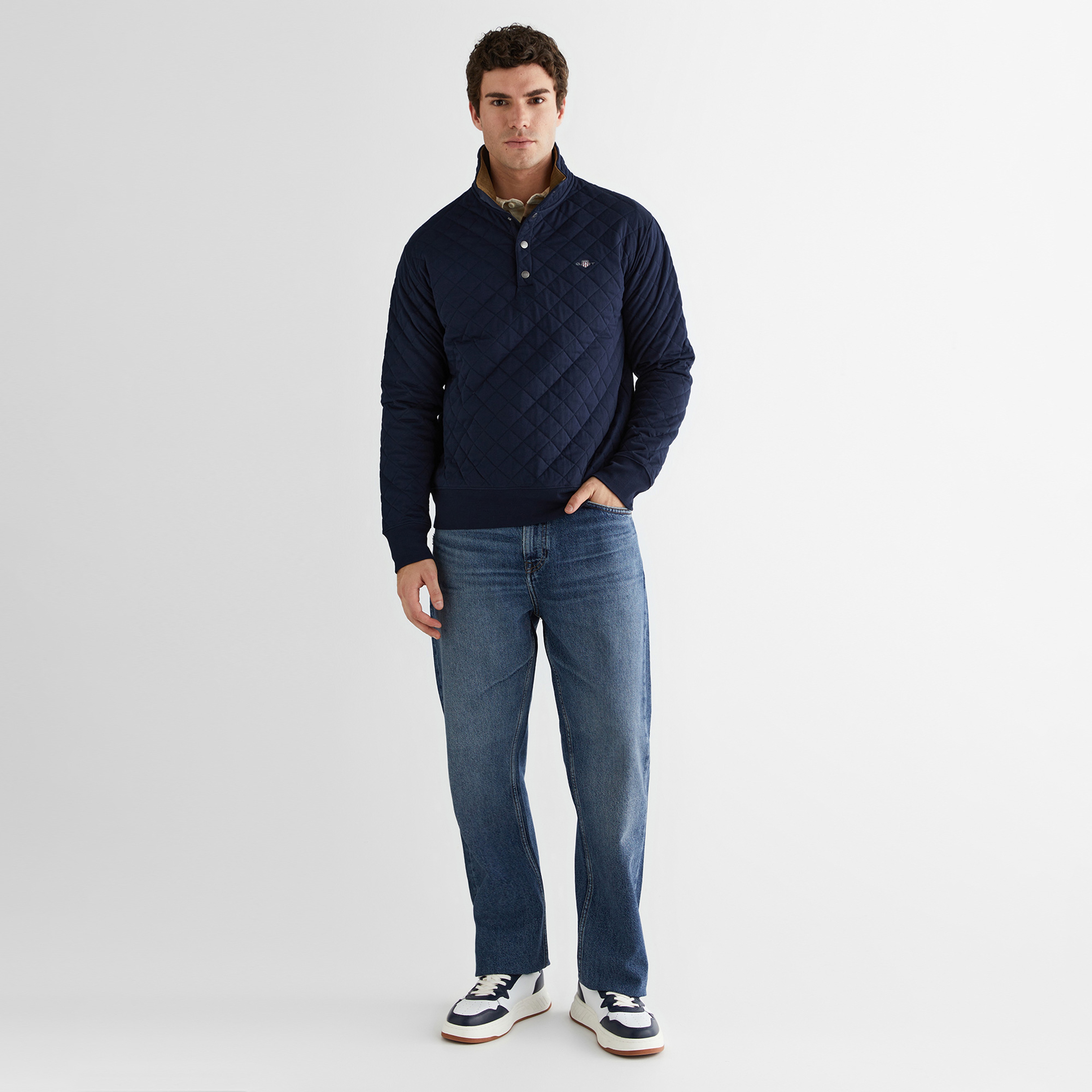 GANT Erkek Lacivert Standart Fit Sweatshirt
