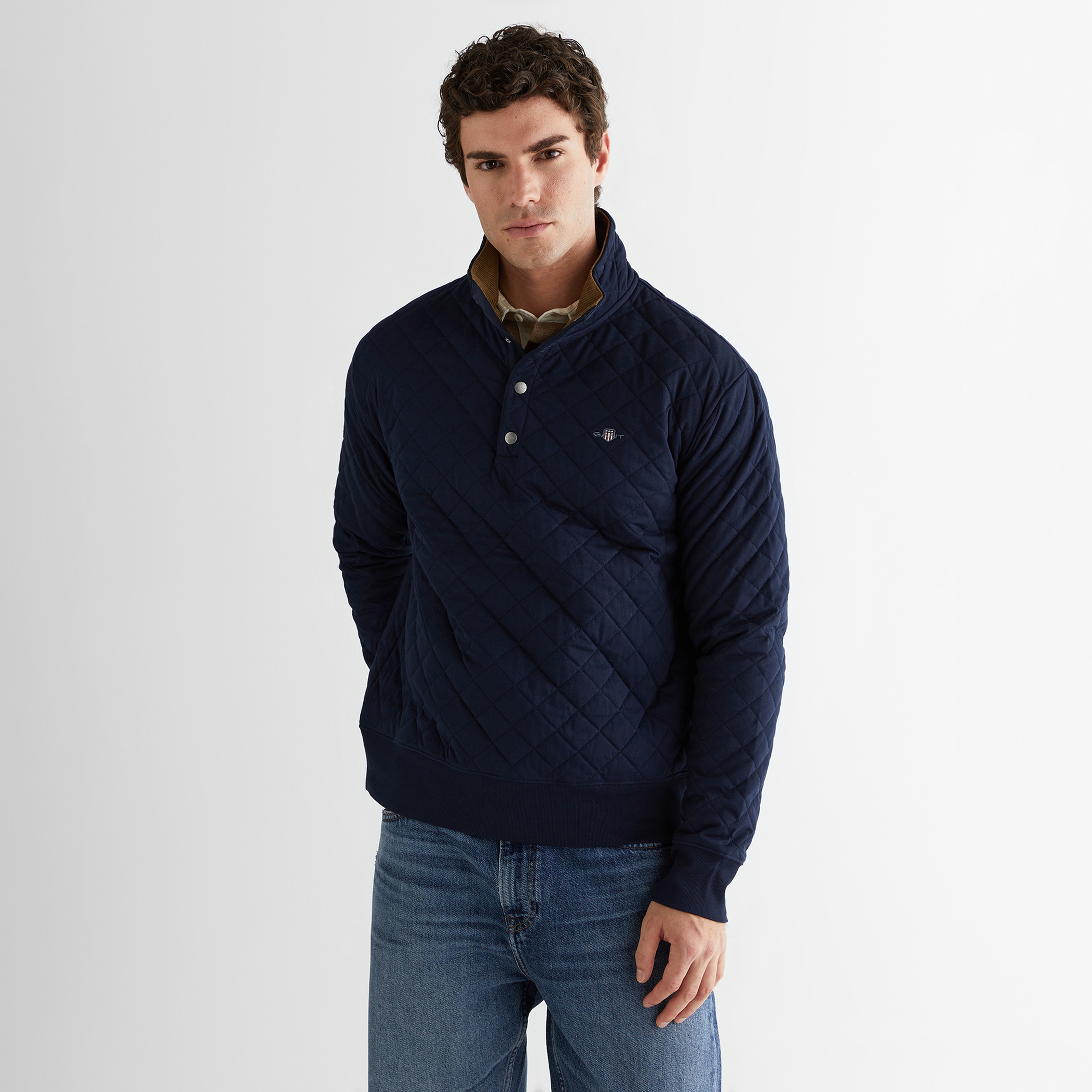 GANT Erkek Lacivert Standart Fit Sweatshirt